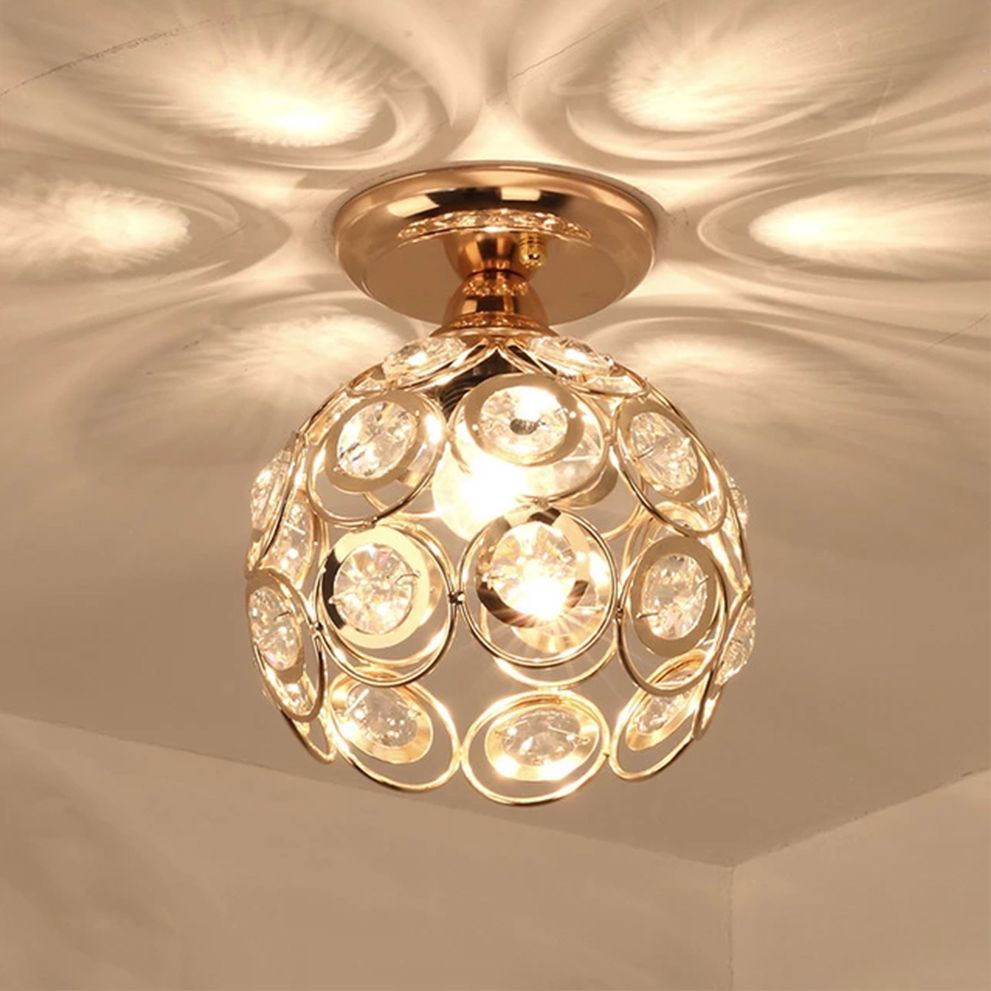 Elegancka Lampa Sufitowa App205-1c Kryształ Złota