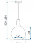 Lampa Sufitowa Wisząca Szklana Kula 25cm APP630-1CP