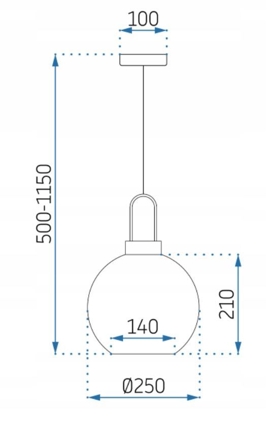 Lampa Sufitowa Wisząca Szklana Kula 25cm APP630-1CP