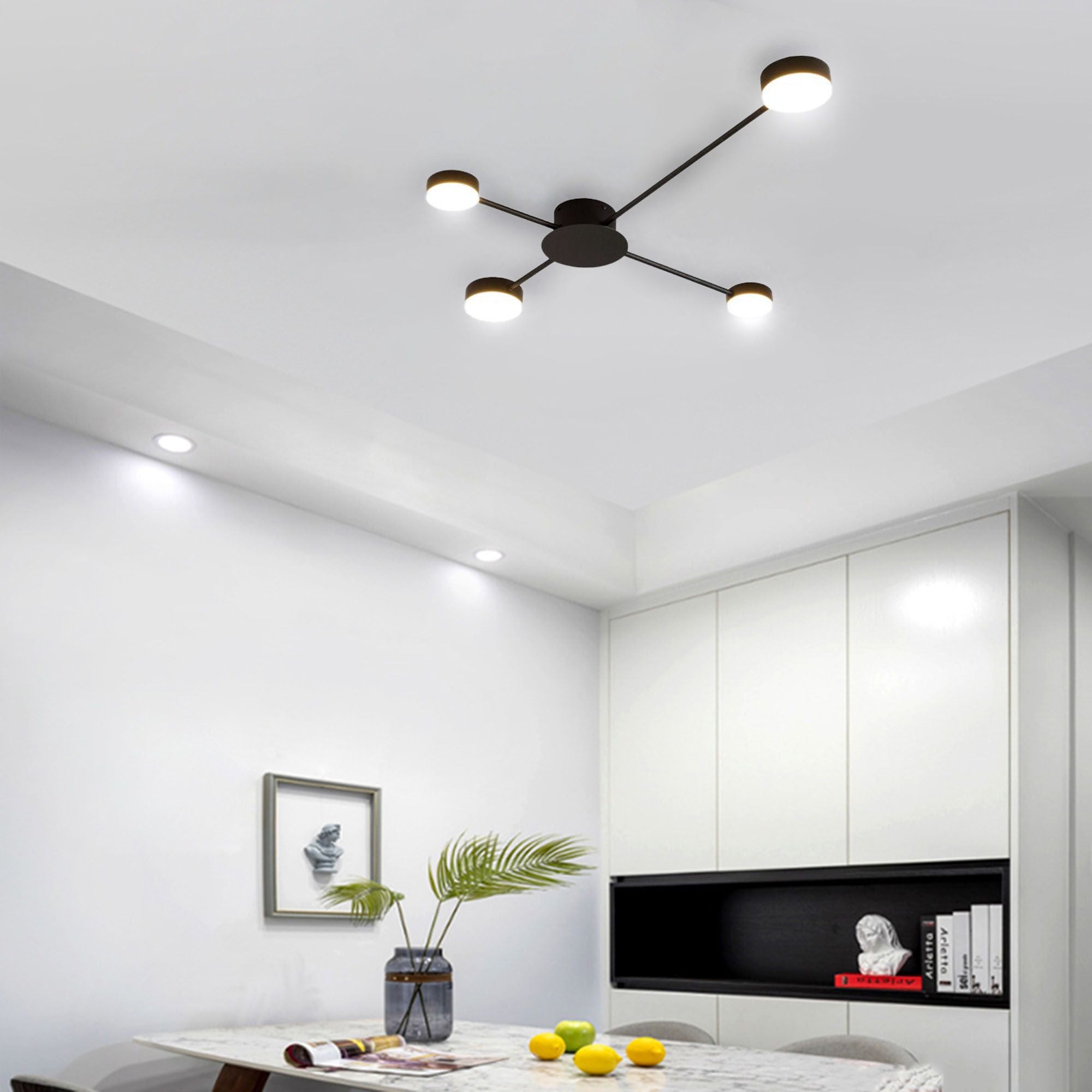 Lampa Sufitowa 4-ramienna Led App519-4c Czarna