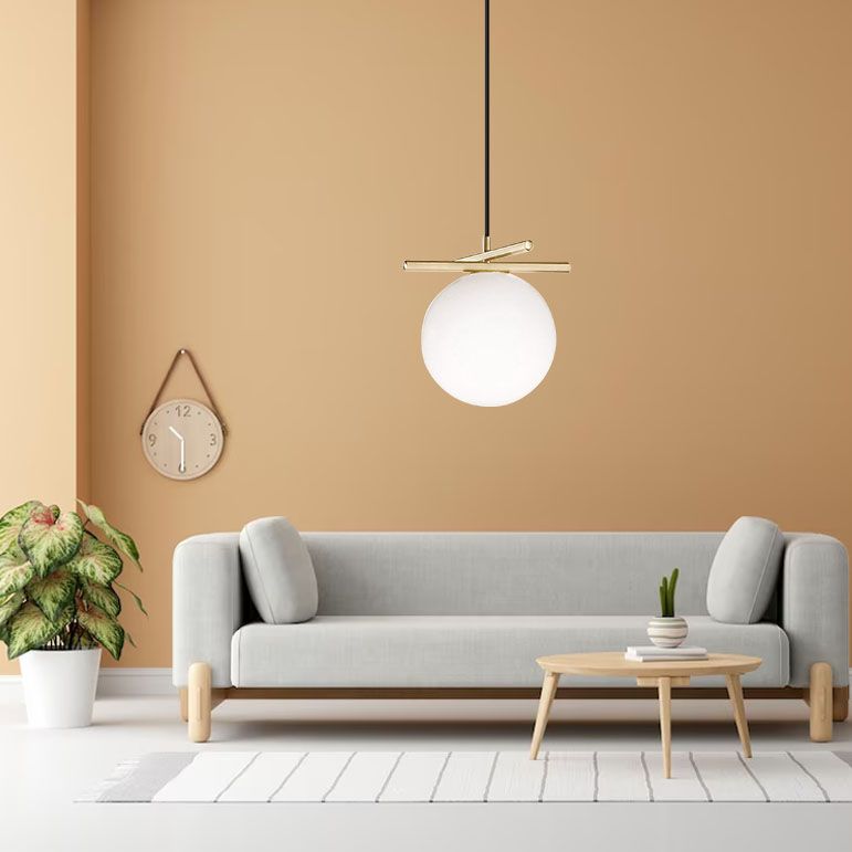 Złota Lampa Wisząca Biała Kula APP1667-1CP 4