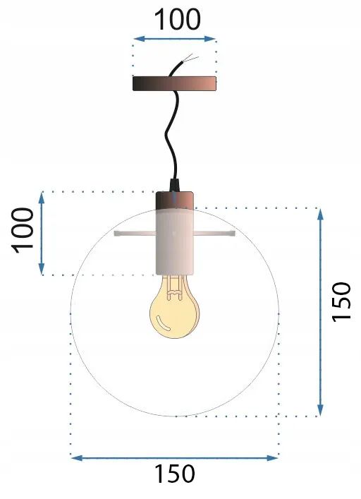 Lampa sufitowa wisząca szklana Lassi 15 cm Różowe Złoto