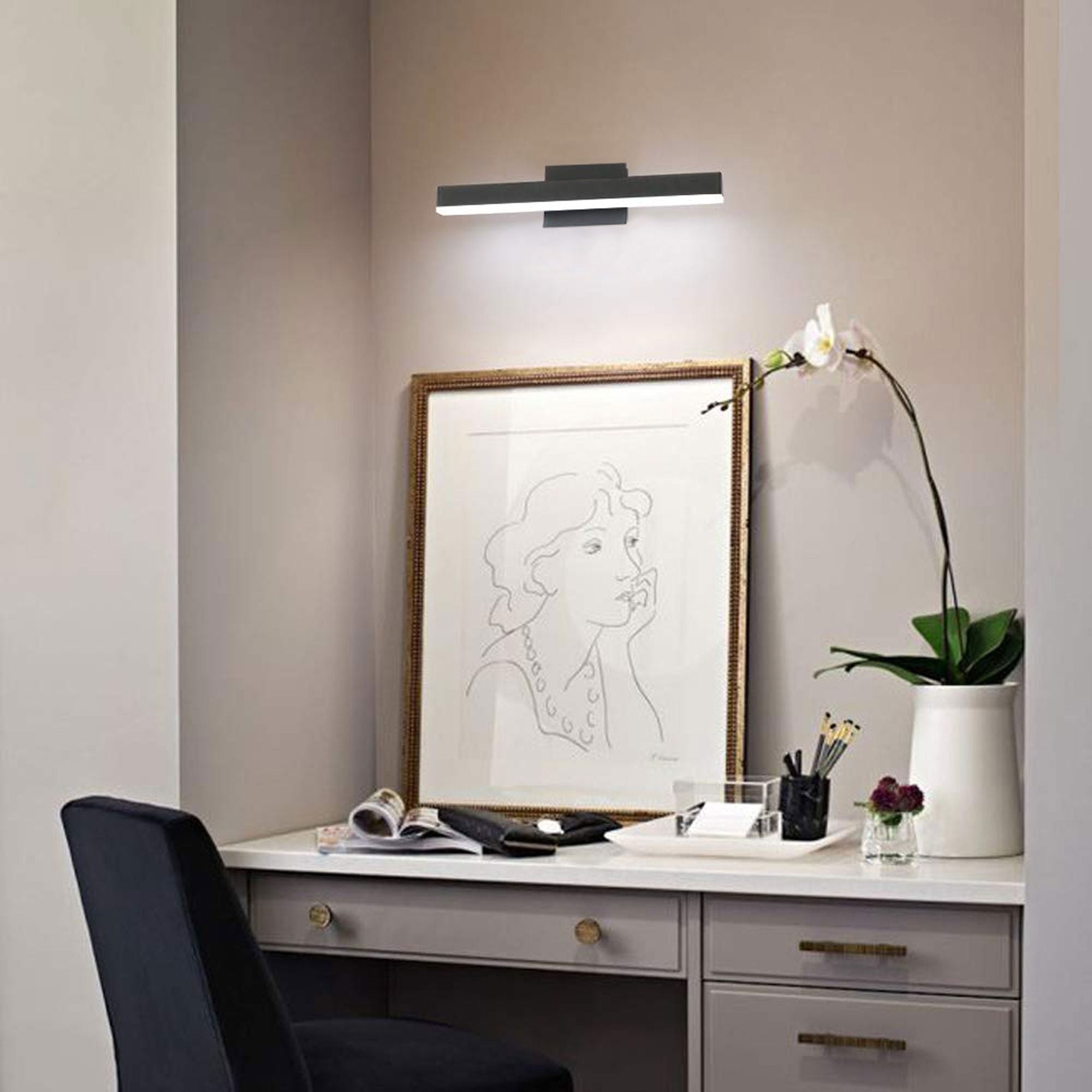 Lampa Kinkiet Łazienkowy Led Nad Lustro 12w 50cm App373-1w Czarna