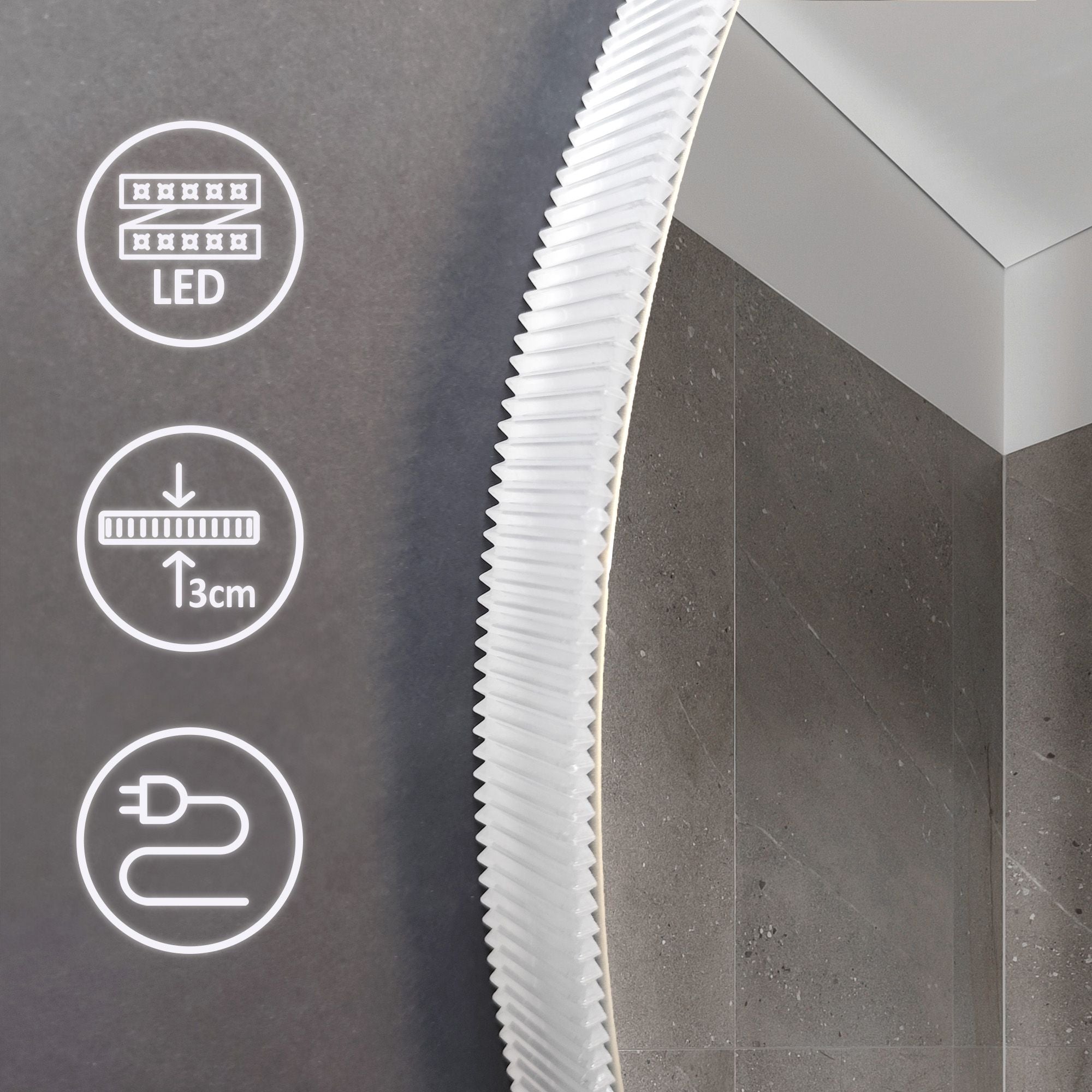 Lustro Ścienne Led Z Bluetooth 60cm Round 2