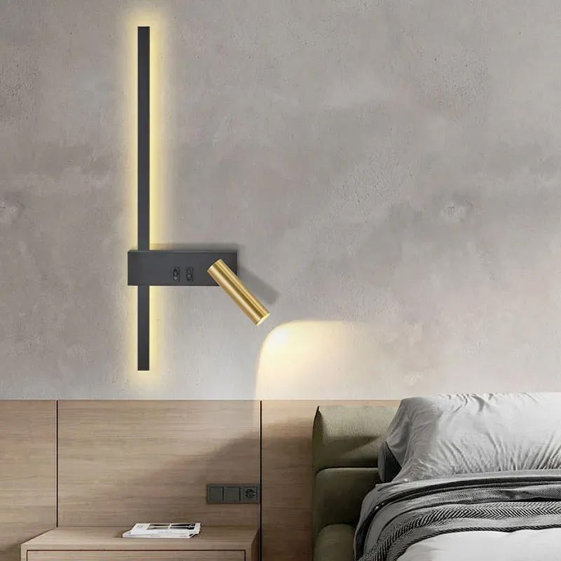 Lampa Ścienna Kinkiet App1439-w Prawy Black Gold 6