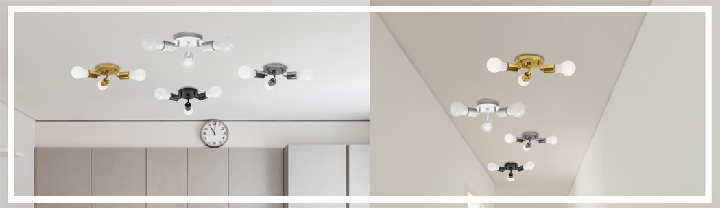Lampa Sufitowa Potrójna Plafon Metalowa APP704-3C Złota