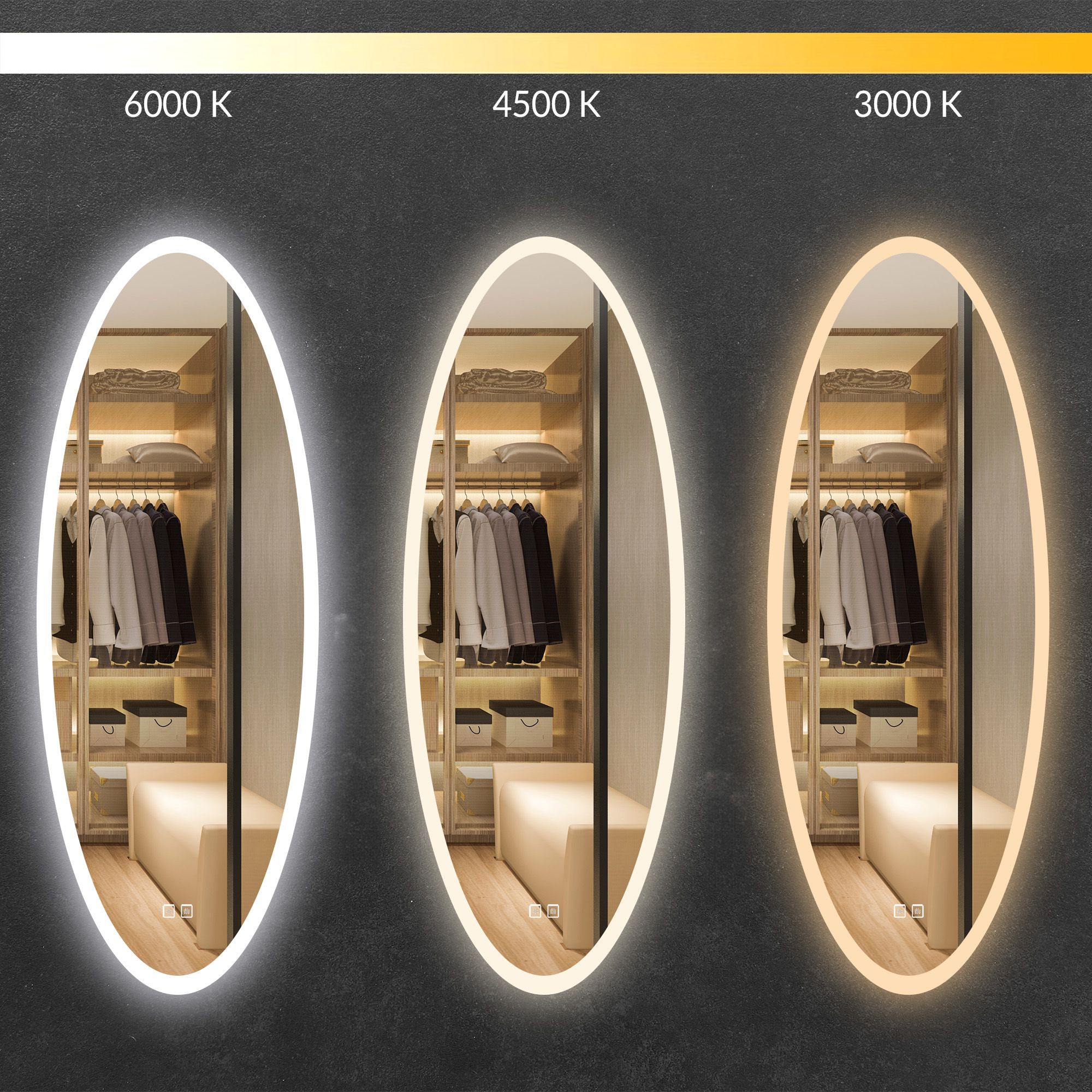 Lustro Ścienne Led 50x120cm Wwa 4