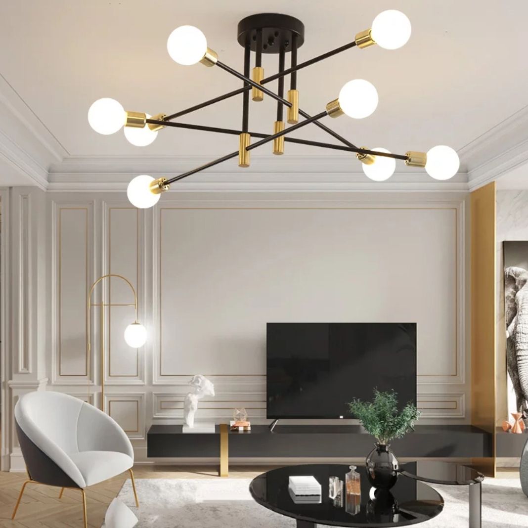 Lampa Sufitowa Wisząca App733-8c Złota