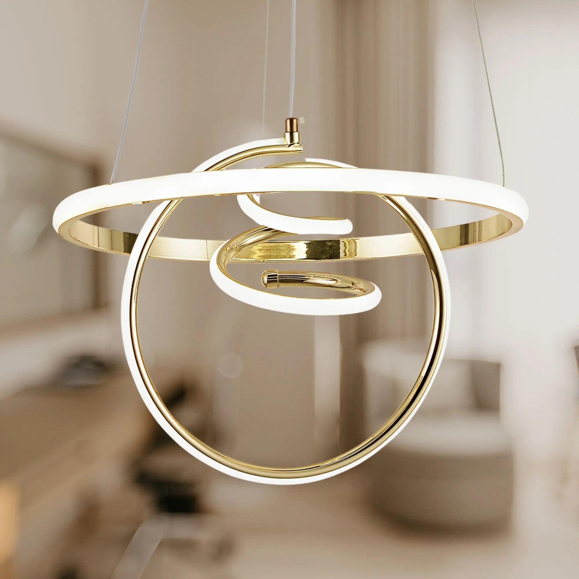 LAMPA WISZĄCA LED G066-CP Złota 2