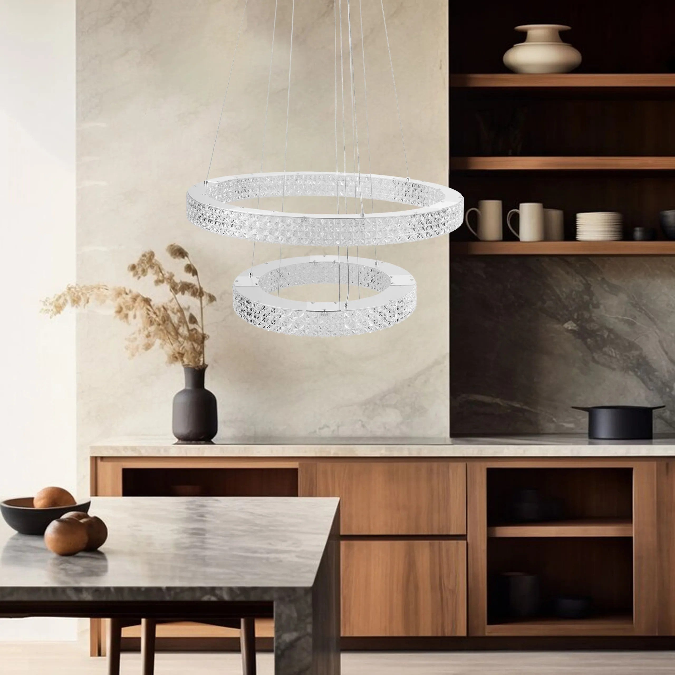 LAMPA WISZĄCA LED KRYSZTAŁOWA MS007-CP Chrom 2