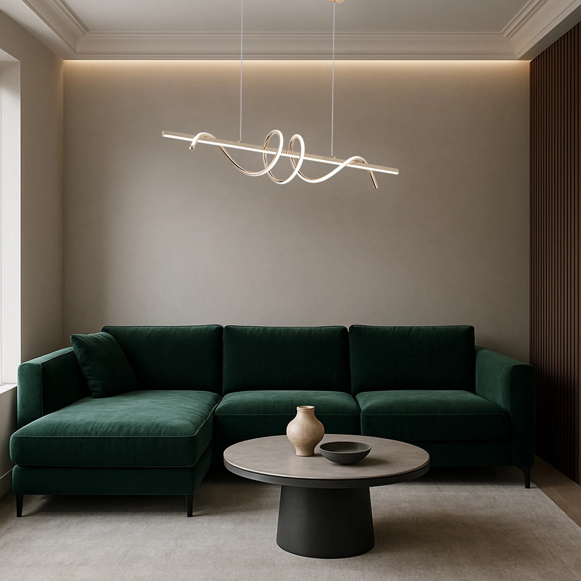 LAMPA WISZĄCA LED G065-CP Złota 2