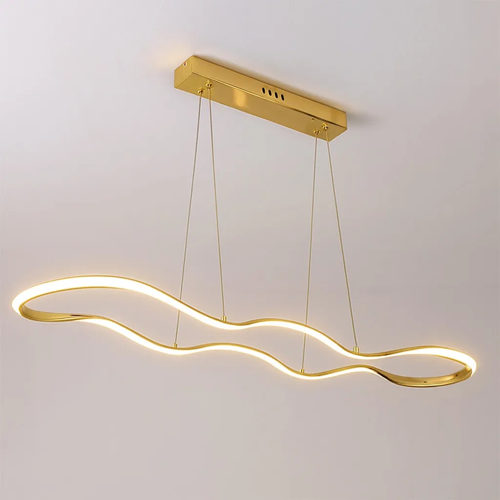 LAMPA SUFITOWA WISZĄCA LED LHJ028-CP 100cm Złota 2