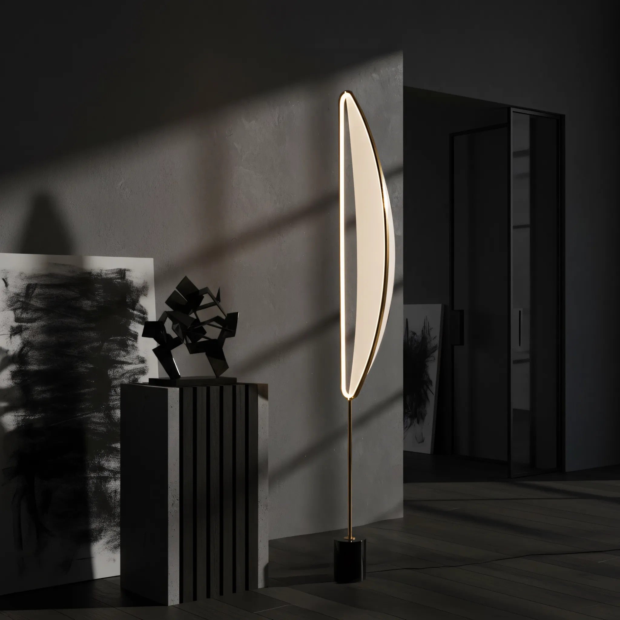 Lampa Stojąca Podłogowa LED G126-F Złota 2
