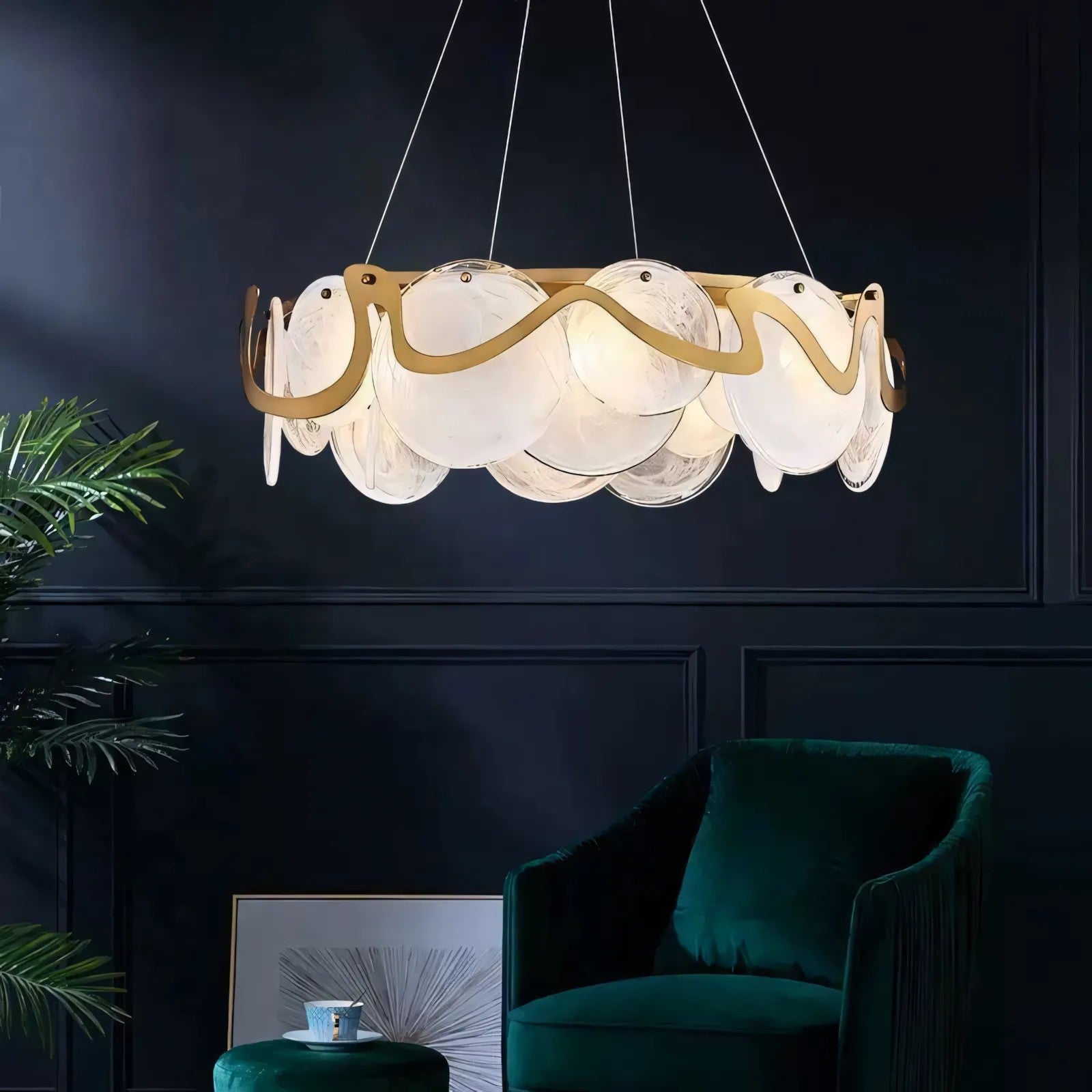 Lampa Sufitowa Wisząca APP1544-8CP Złota Szczotkowana 2