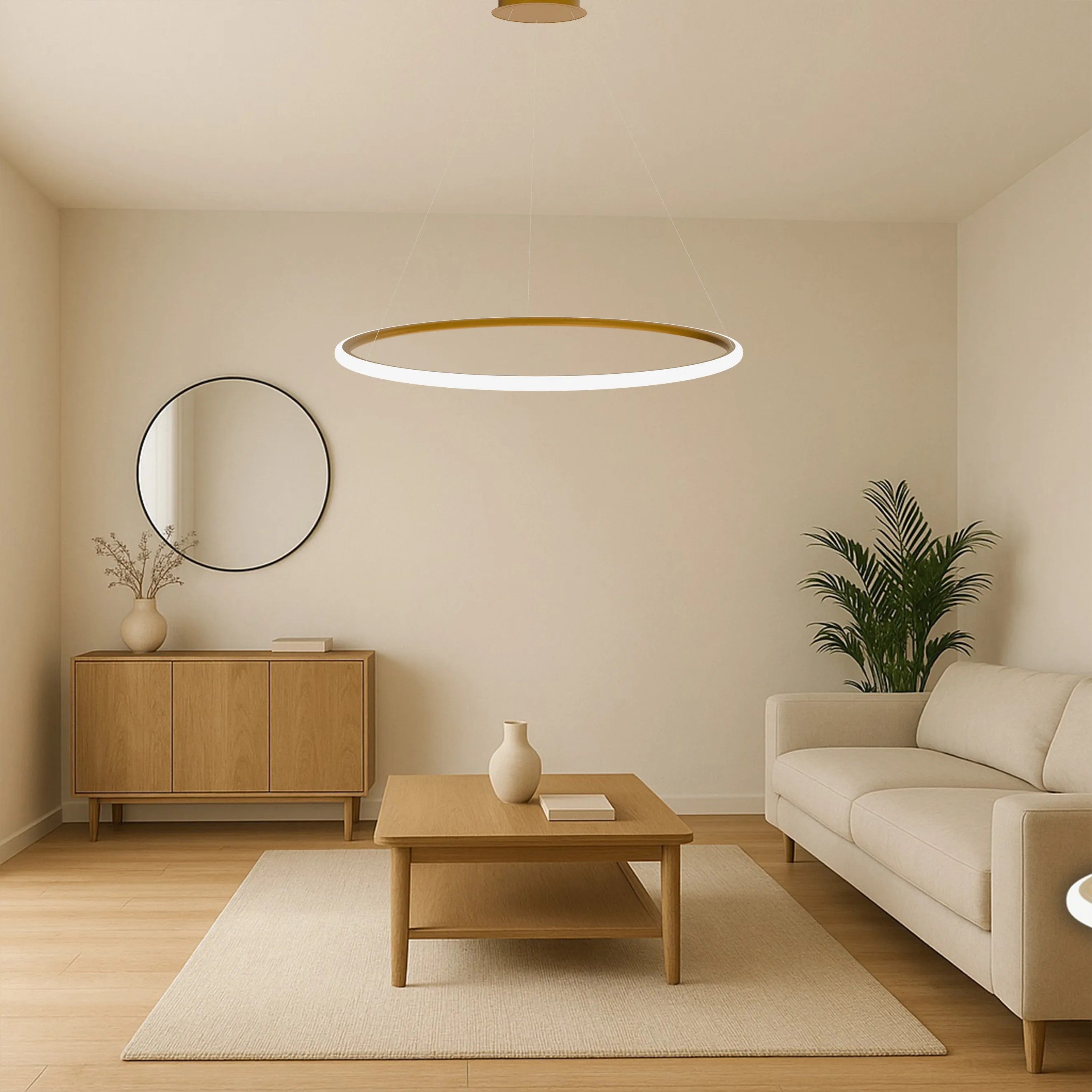 LAMPA SUFITOWA WISZĄCA LED LHJ006-CP 100cm ZŁOTA SZCZOTKOWANA 2