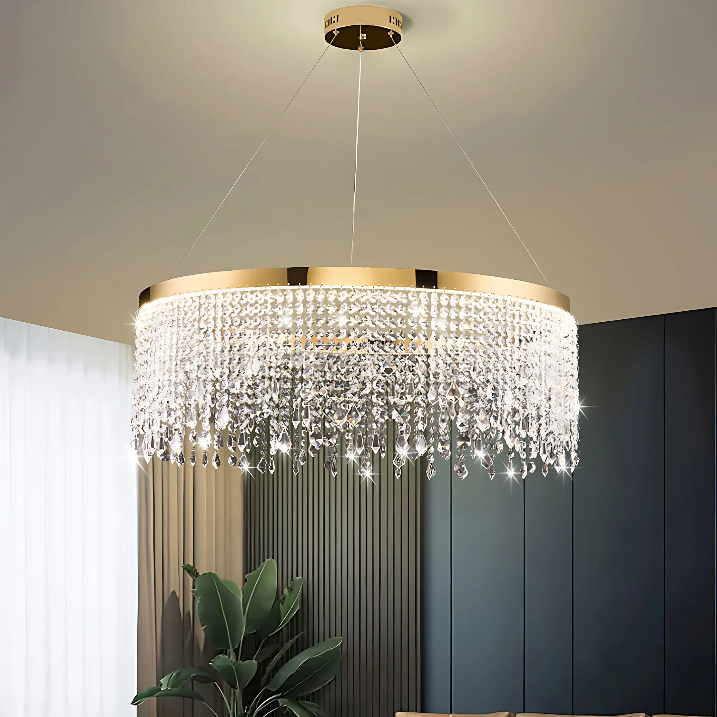 LAMPA SUFITOWA WISZĄCA LED APP1731-1CP Złota 60cm 2