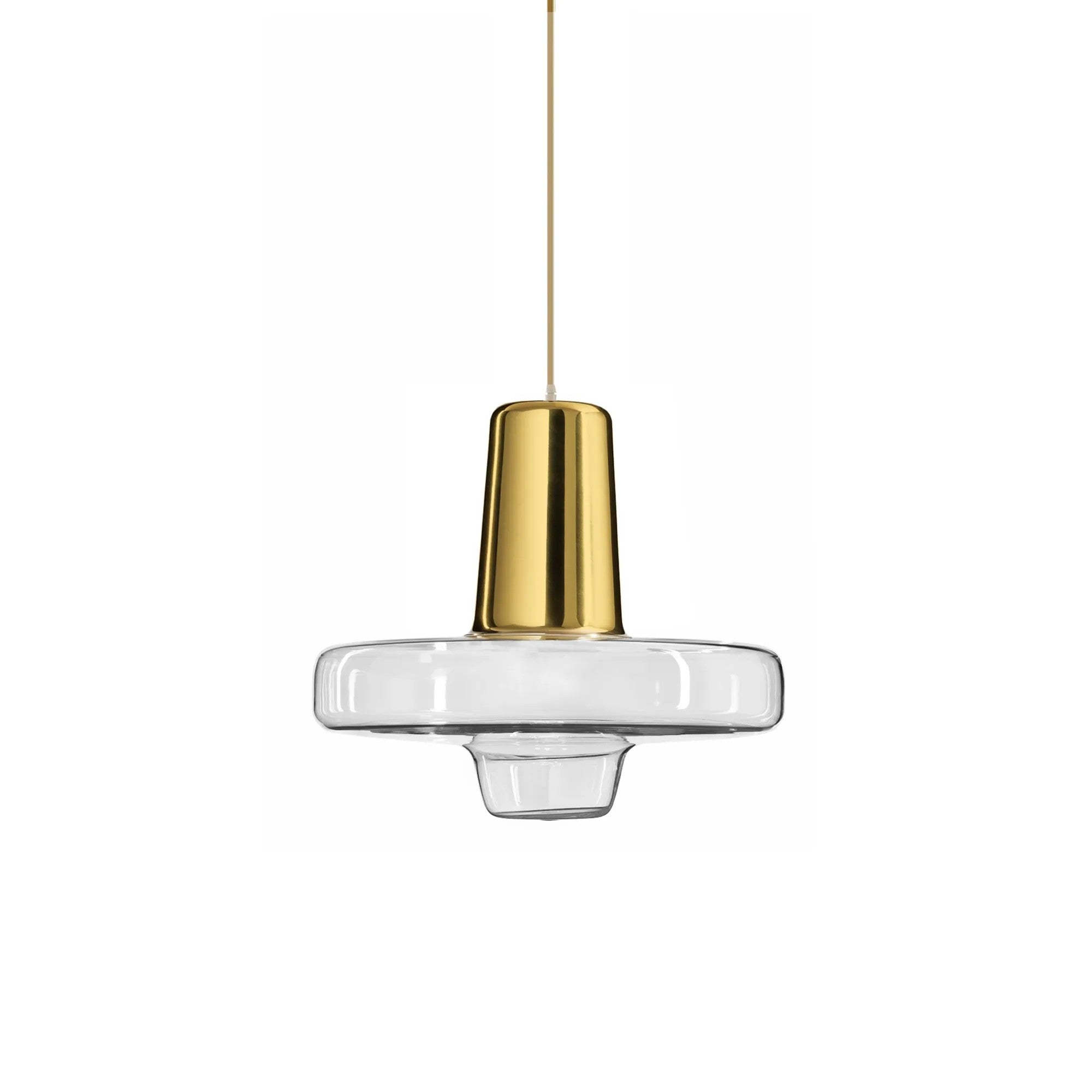 Lampa Wisząca Szklana Metalowa LED APP553-1CP Złota 2