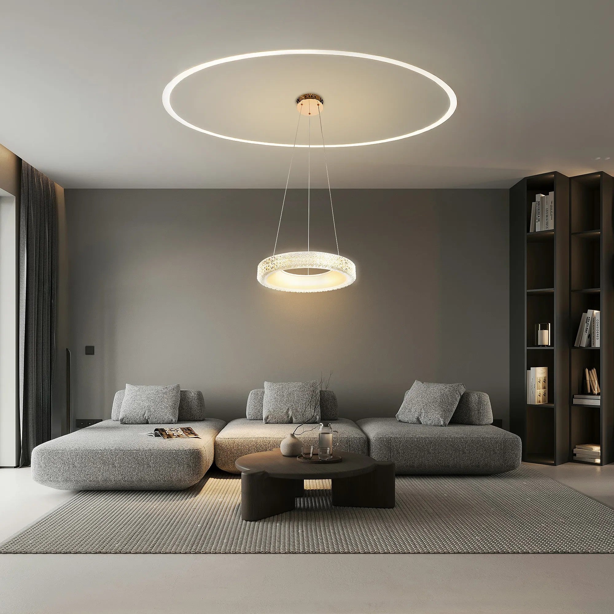 LAMPA WISZĄCA LED MS001-CP Różowe Złoto 40cm 2