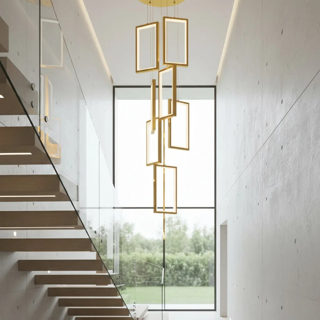 LAMPA SUFITOWA WISZĄCA LED LHJ090-7CP ZŁOTA 2