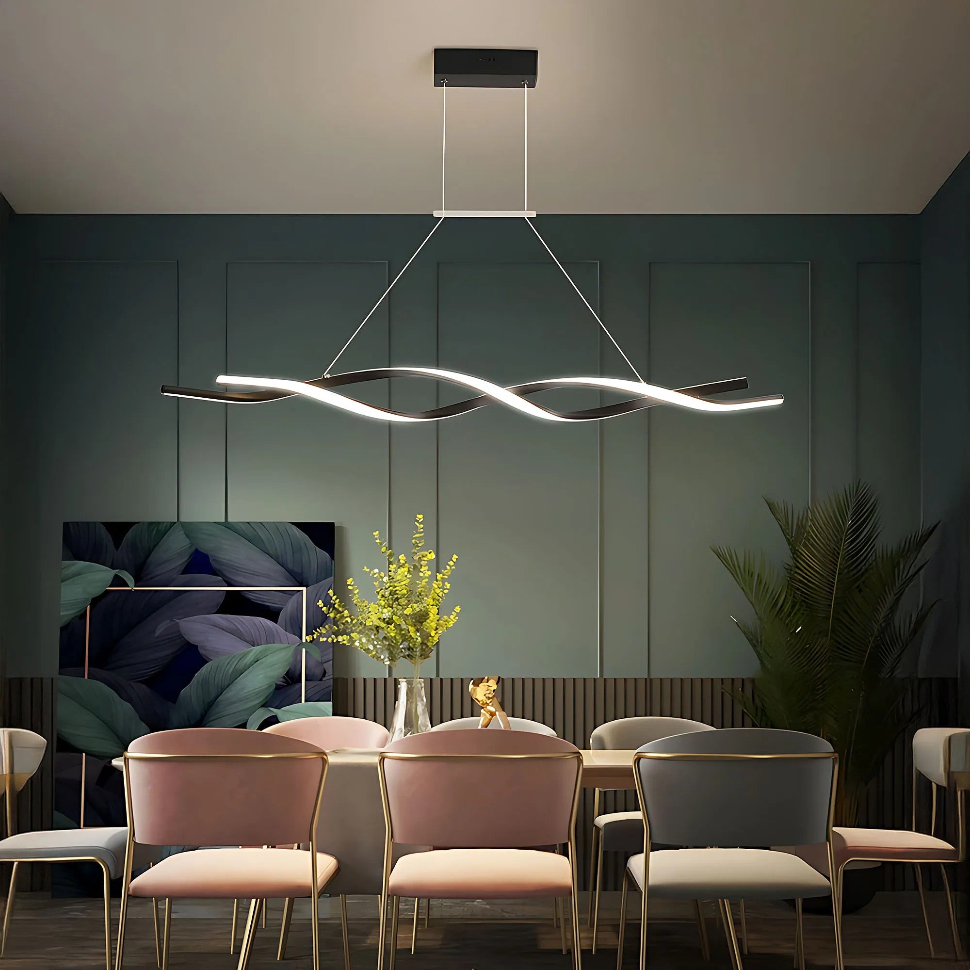 LAMPA SUFITOWA WISZĄCA LED LHJ020-CP CZARNA 2