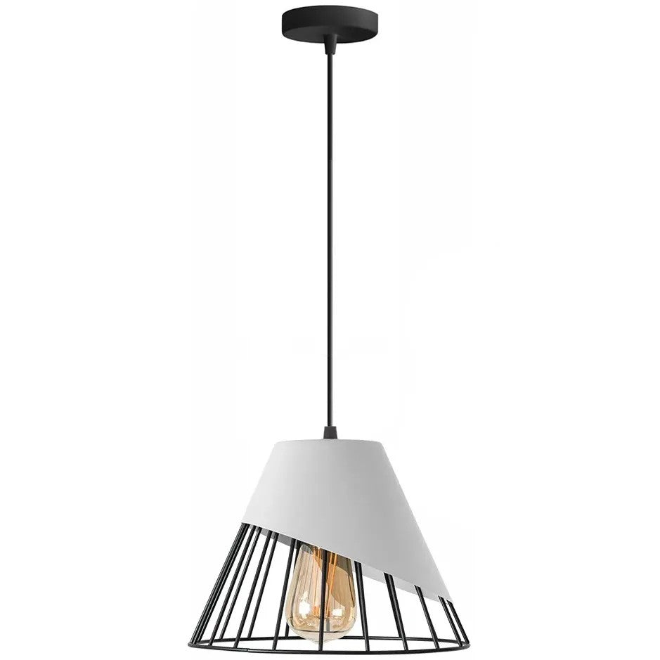 LAMPA SUFITOWA WISZĄCA KLOSZ METAL APP228-1CP BIAŁA 2