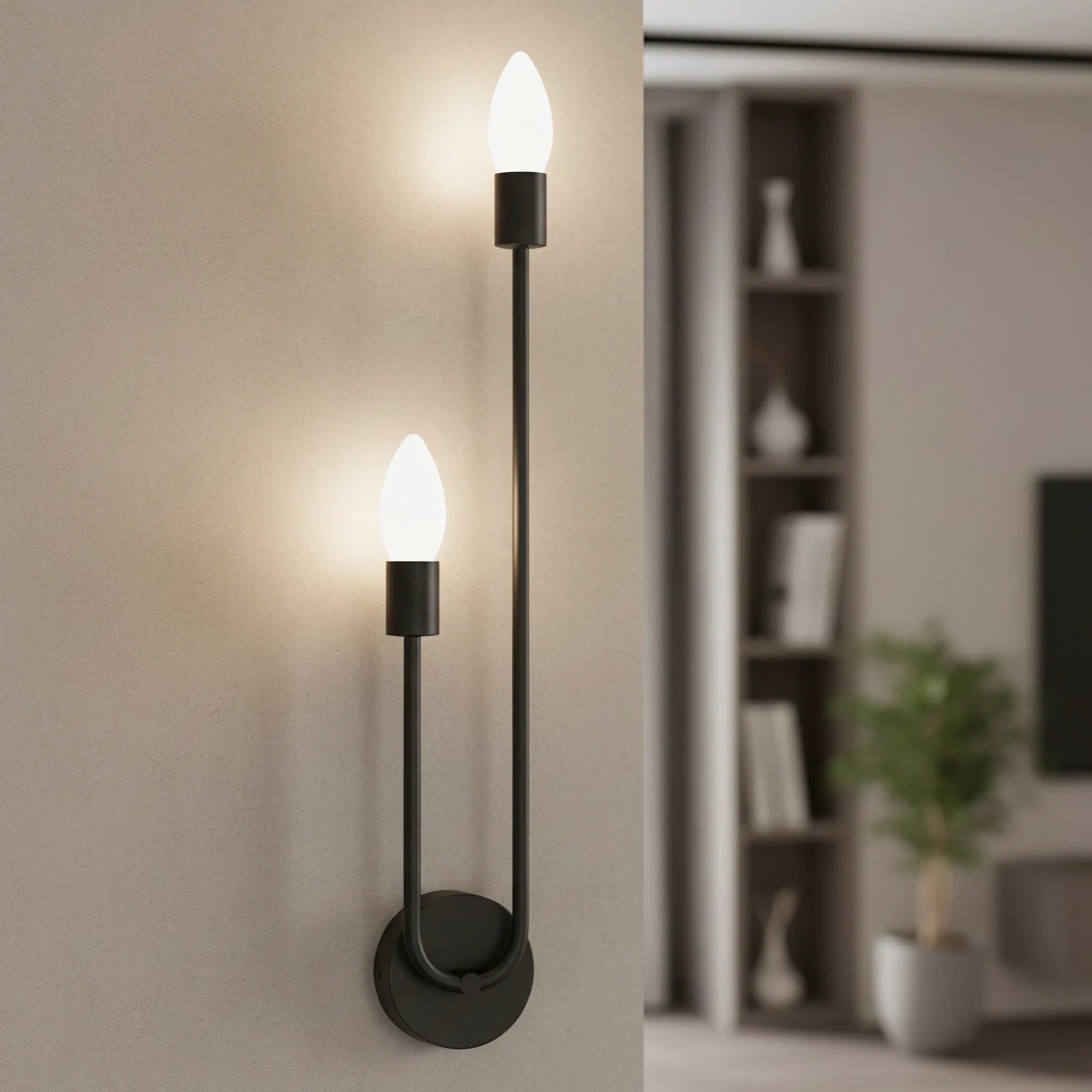 LAMPA ŚCIENNA KINKIET APP1147-2W Czarna 2
