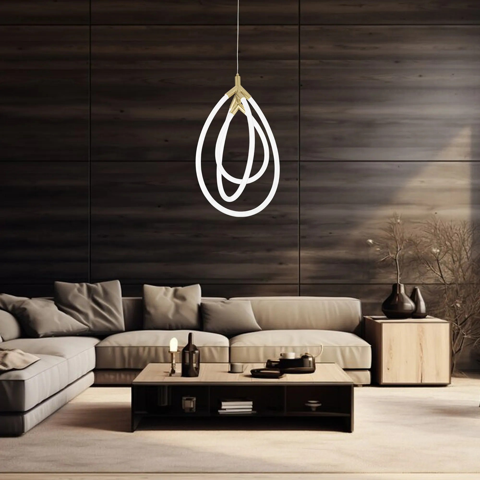 LAMPA WISZĄCA LED G018-CP ZŁOTA 2