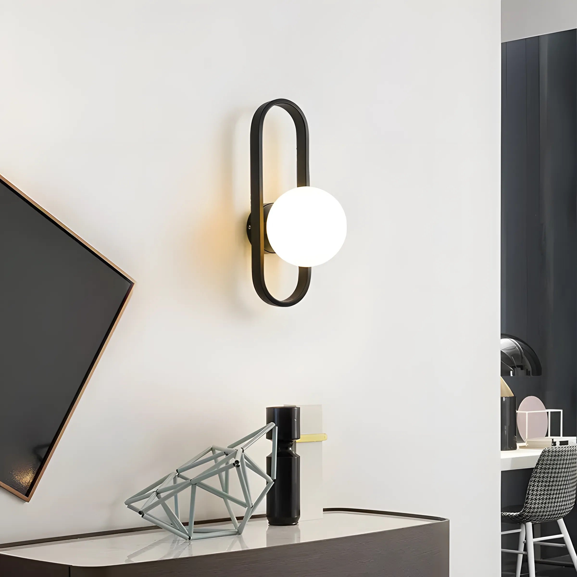 LAMPA ŚCIENNA KINKIET APP1755-1W BLACK WHITE 2