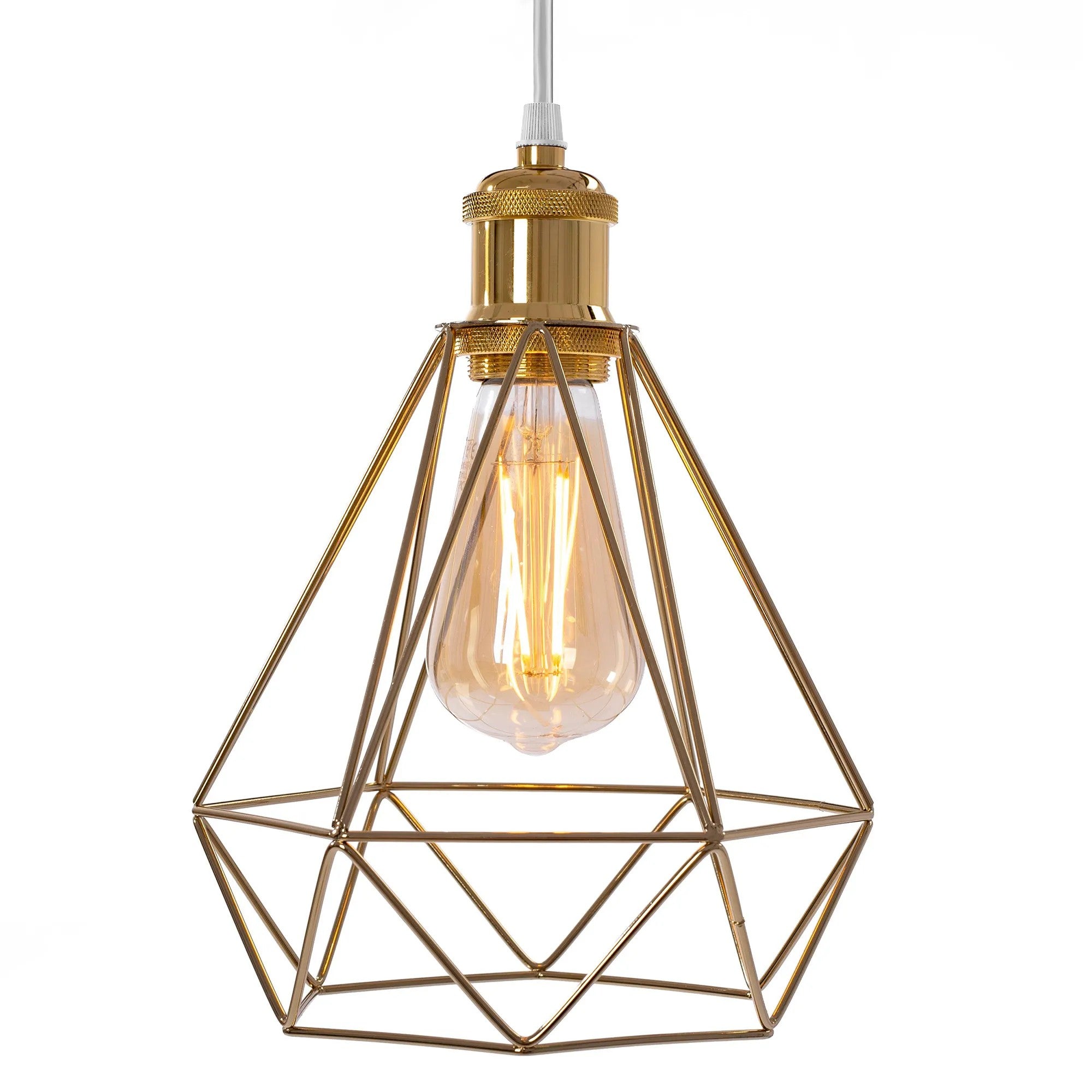 LAMPA WISZĄCA DIAMENT 392197 Jasno Złota 2