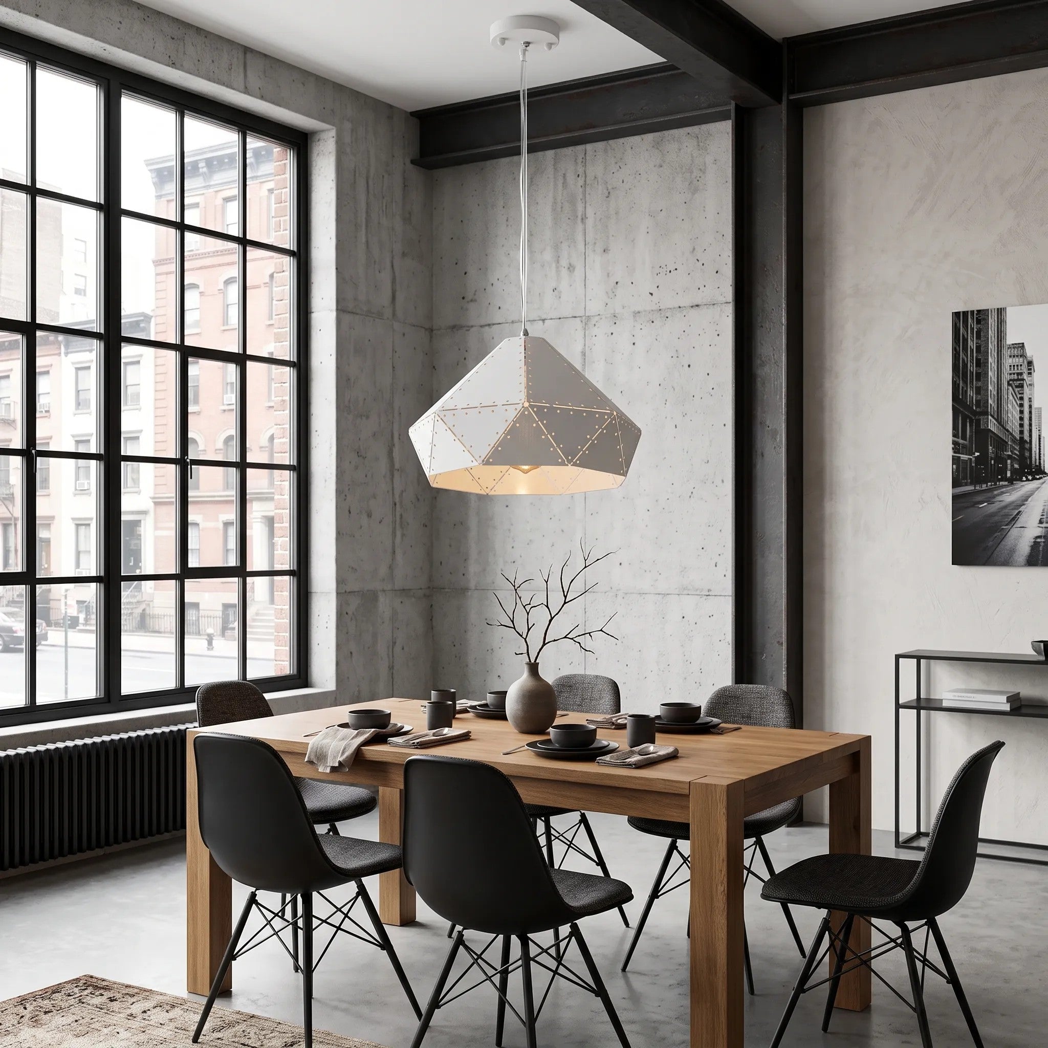 Lampa Sufitowa Wisząca Metalowa APP237-1CP Biała 2