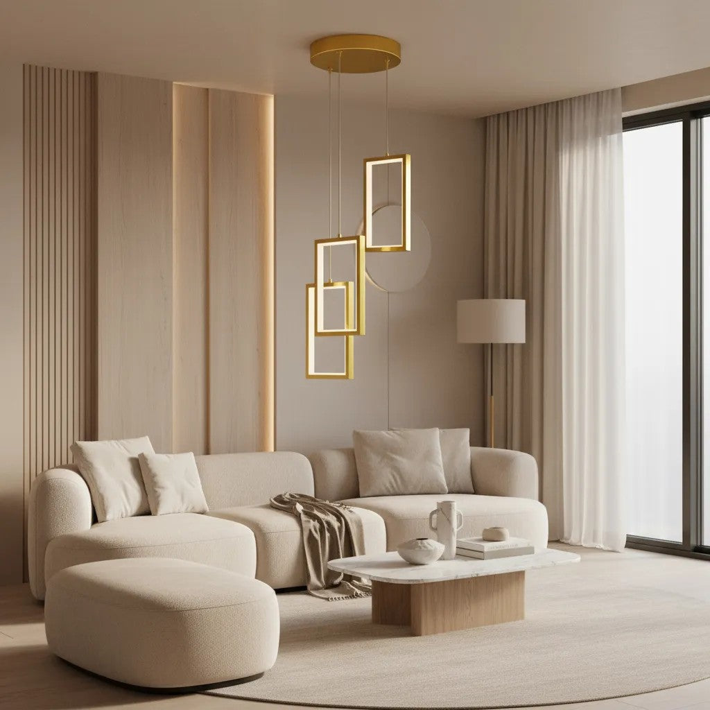 LAMPA SUFITOWA WISZĄCA LED LHJ088-3CP ZŁOTA 2