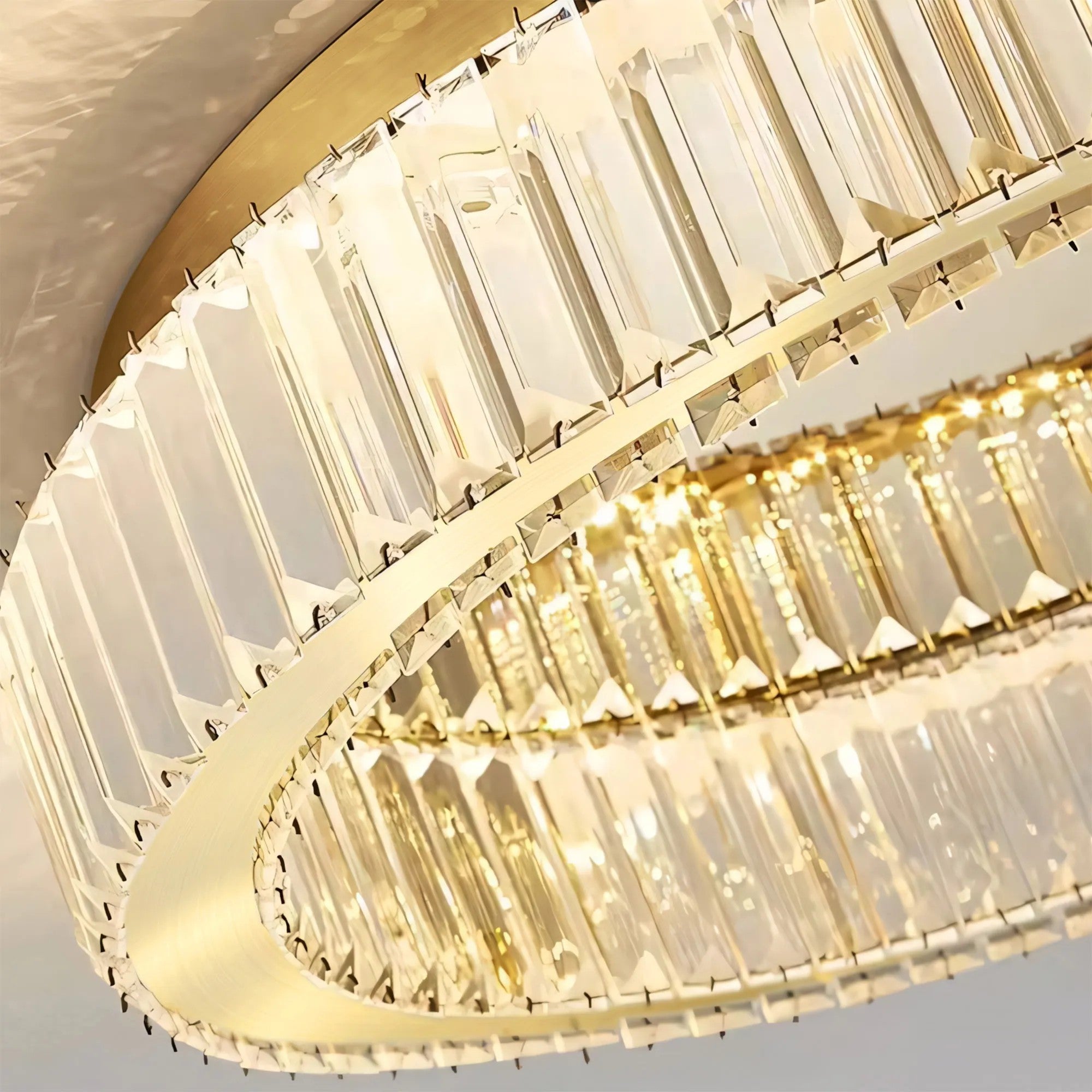 LAMPA KRYSZTAŁOWA PLAFON APP1720-C 40cm ZŁOTA SZCZOTKOWANA 2