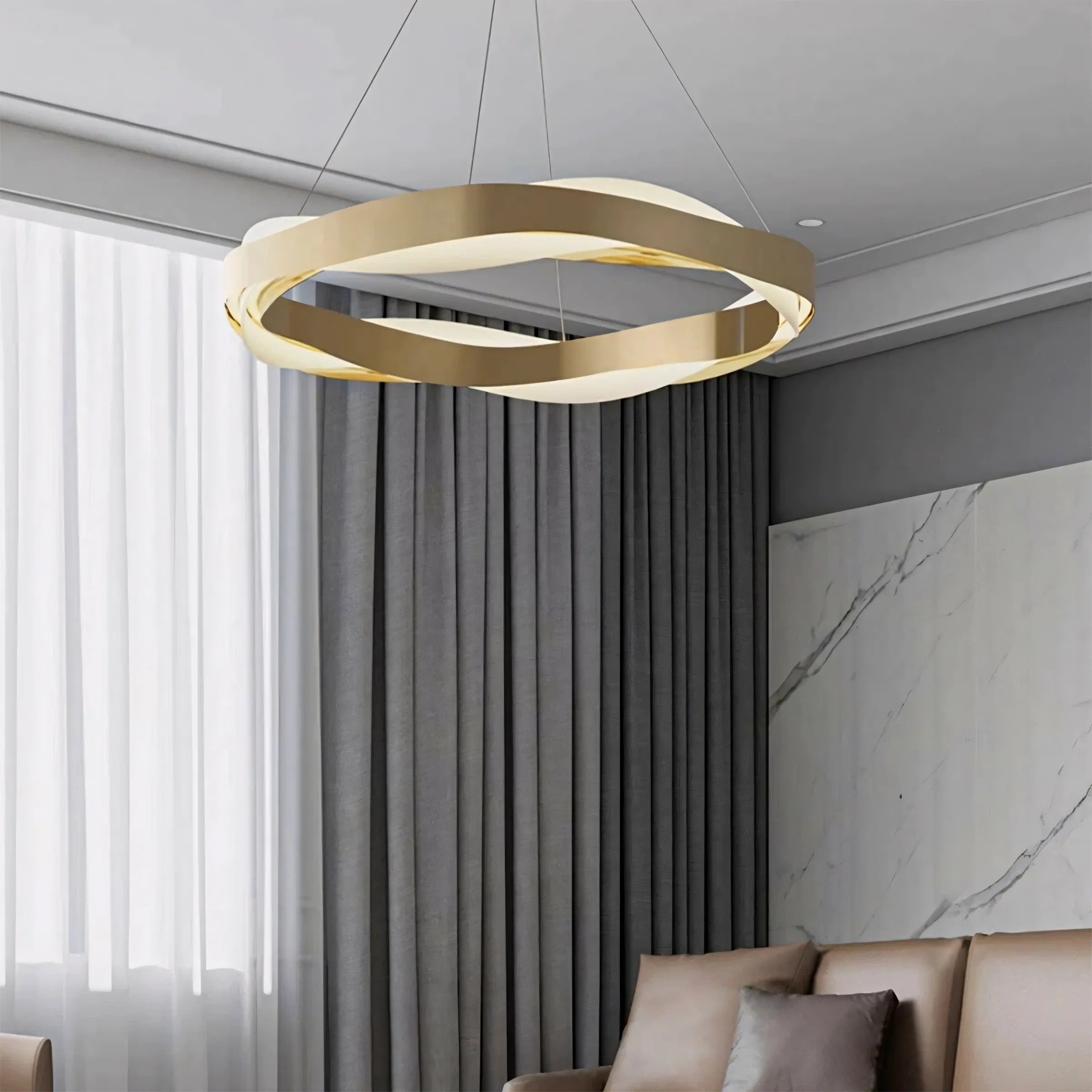 Lampa Wisząca LED APP1802-CP Złota Szczotkowana + Pilot 2