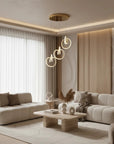 LAMPA SUFITOWA WISZĄCA LED LHJ093-3CP ZŁOTA 2