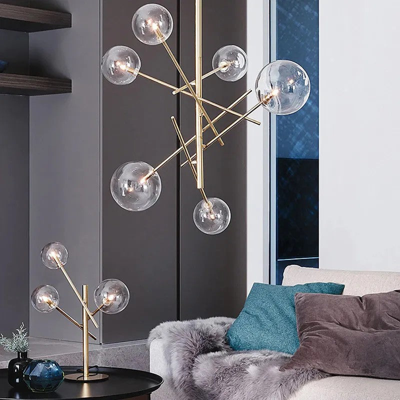 Lampa Wisząca Szklane Kule 6 Szt APP919-6CP Złota 2