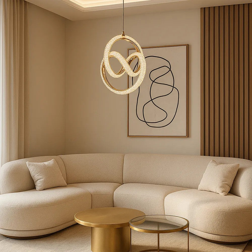 LAMPA WISZĄCA LED G068-CP Złota 2