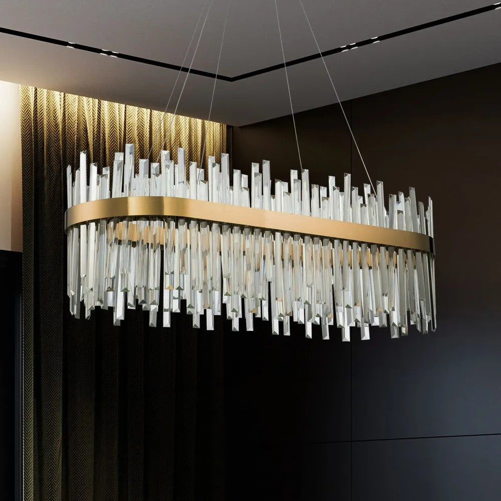 Lampa Sufitowa Kryształowa APP1513-CP80 Złota 2