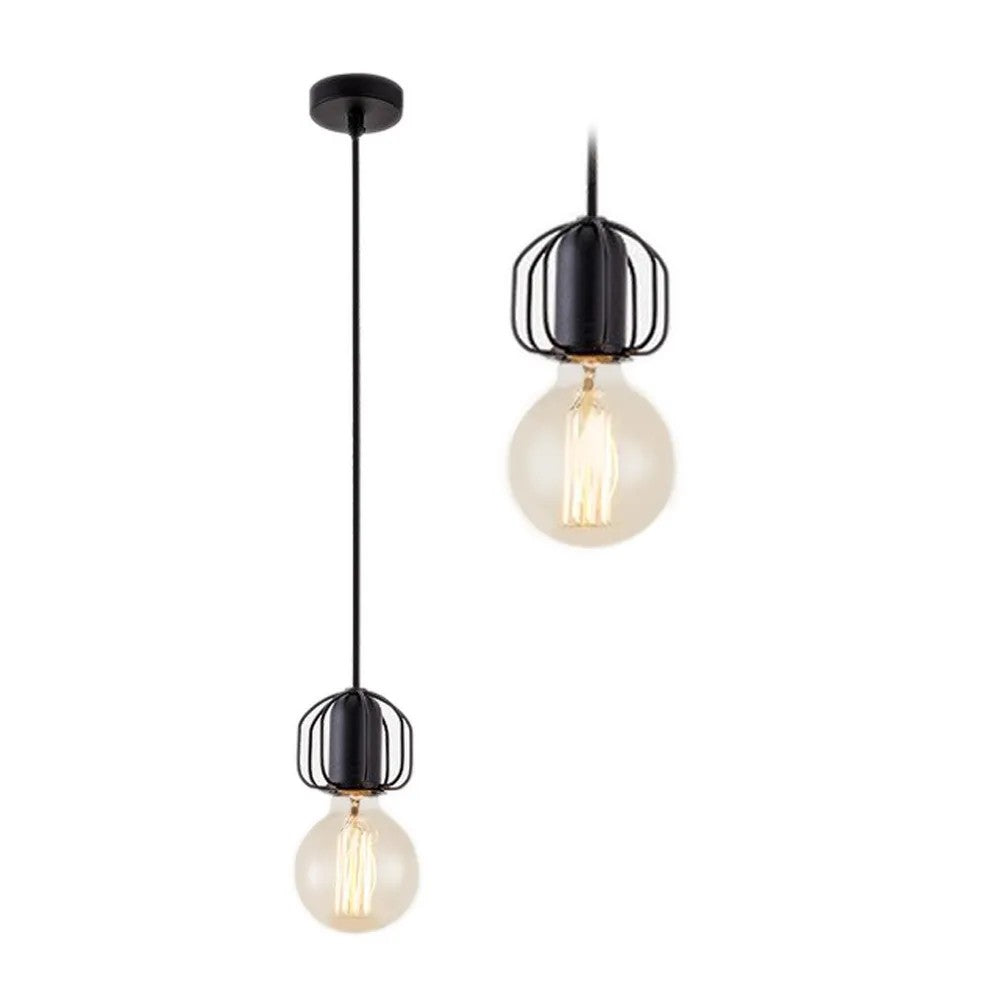 Lampa Sufitowa Wisząca Pojedyncza Loft APP591-1CP Czarna 2