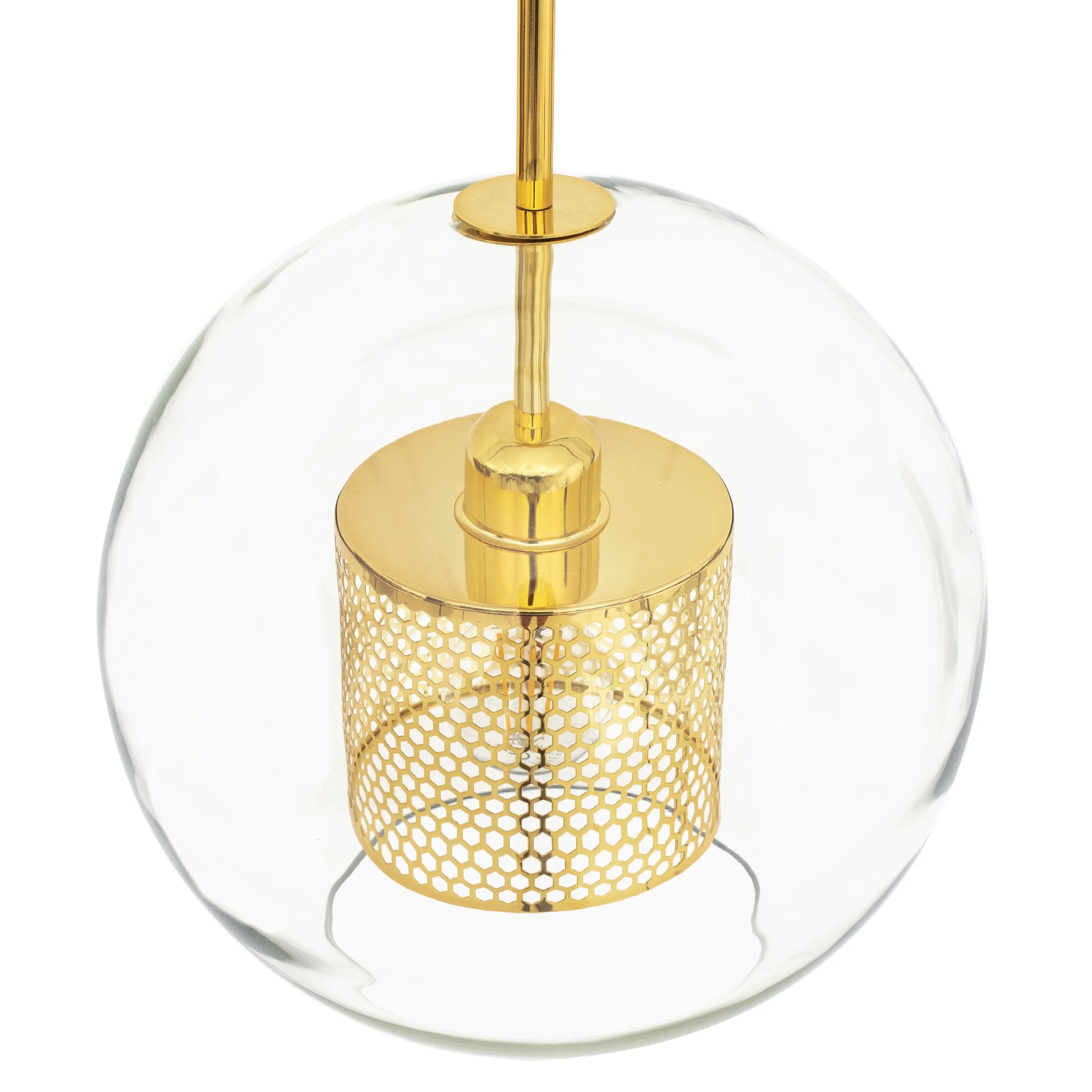 Lampa Wisząca Szklana Loft APP556-1CP 30cm Złota 2