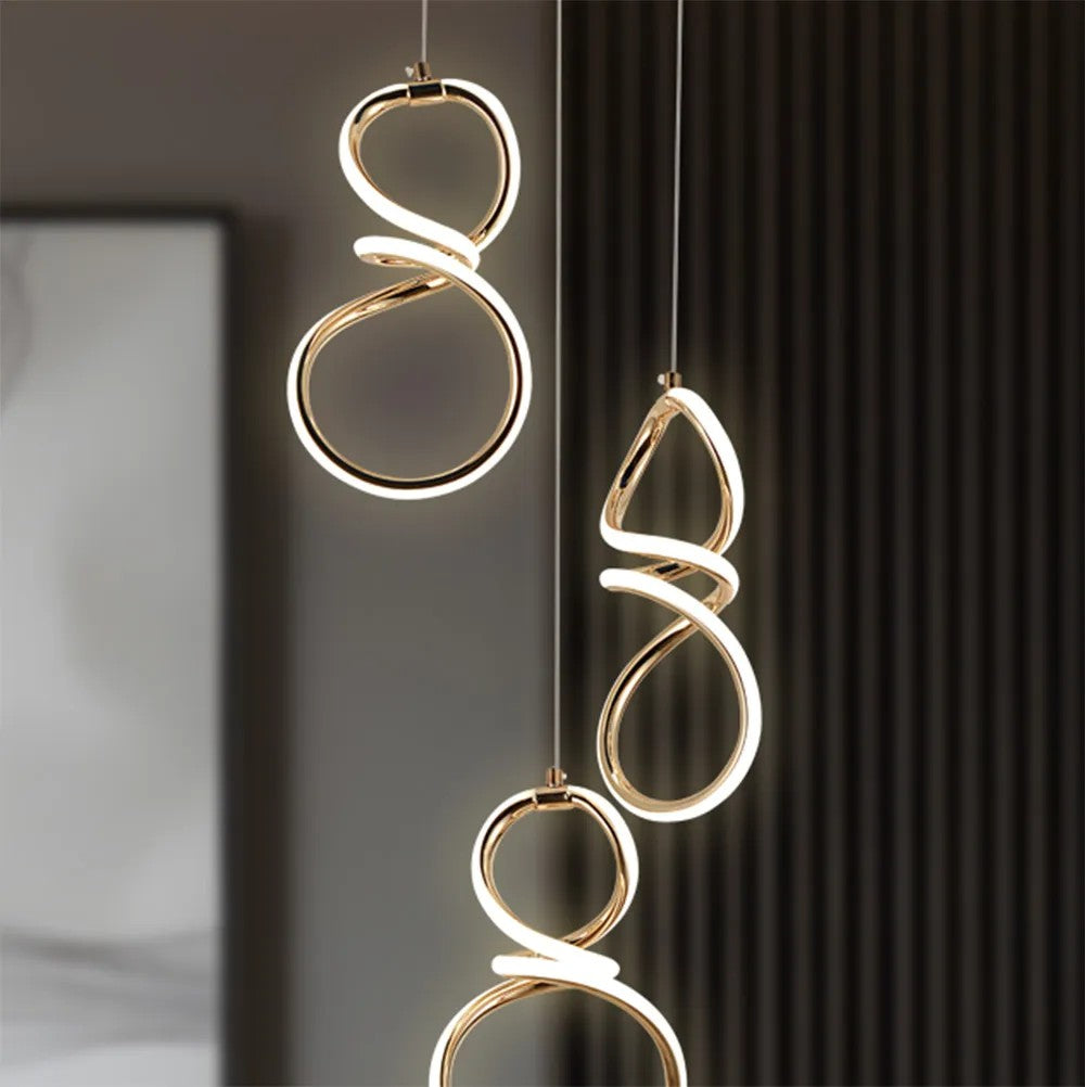 LAMPA WISZĄCA LED G073-3CPR Złota 2