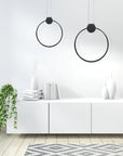 LAMPA SUFITOWA WISZĄCA LED APP1395-CP BLACK 40cm 2