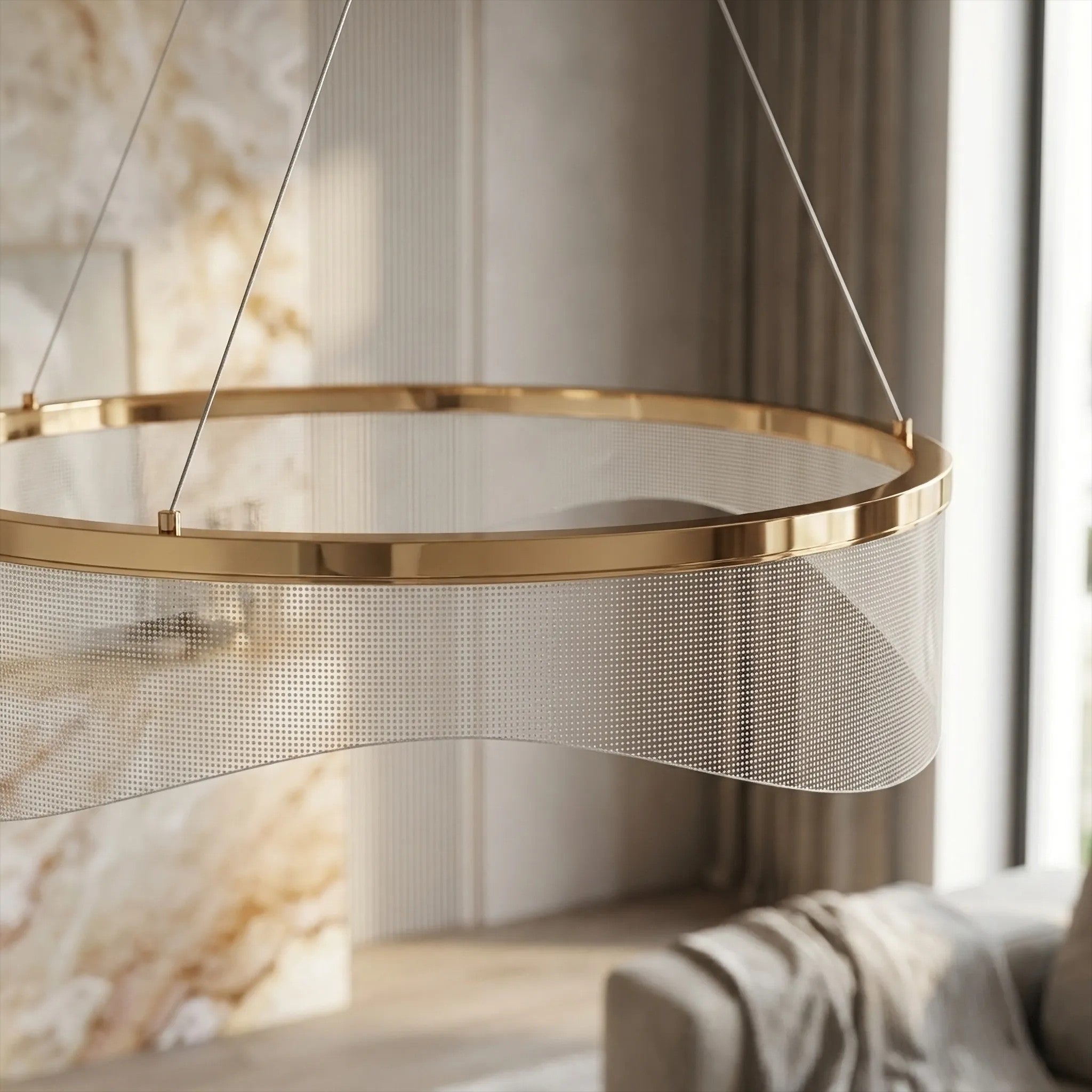 LAMPA SUFITOWA WISZĄCA G144-CP 40 ZŁOTA 2