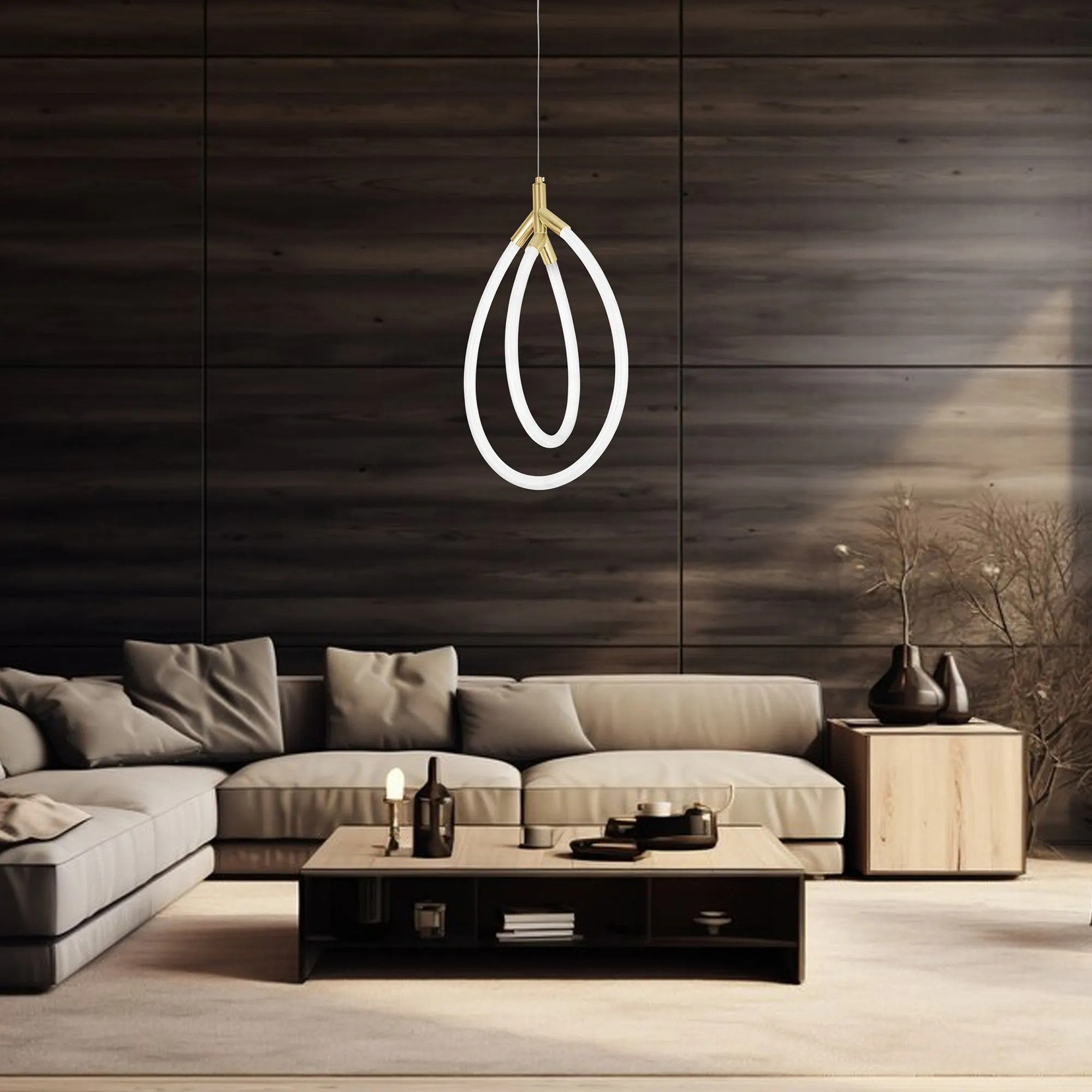 LAMPA WISZĄCA LED G017-CP ZŁOTA 2