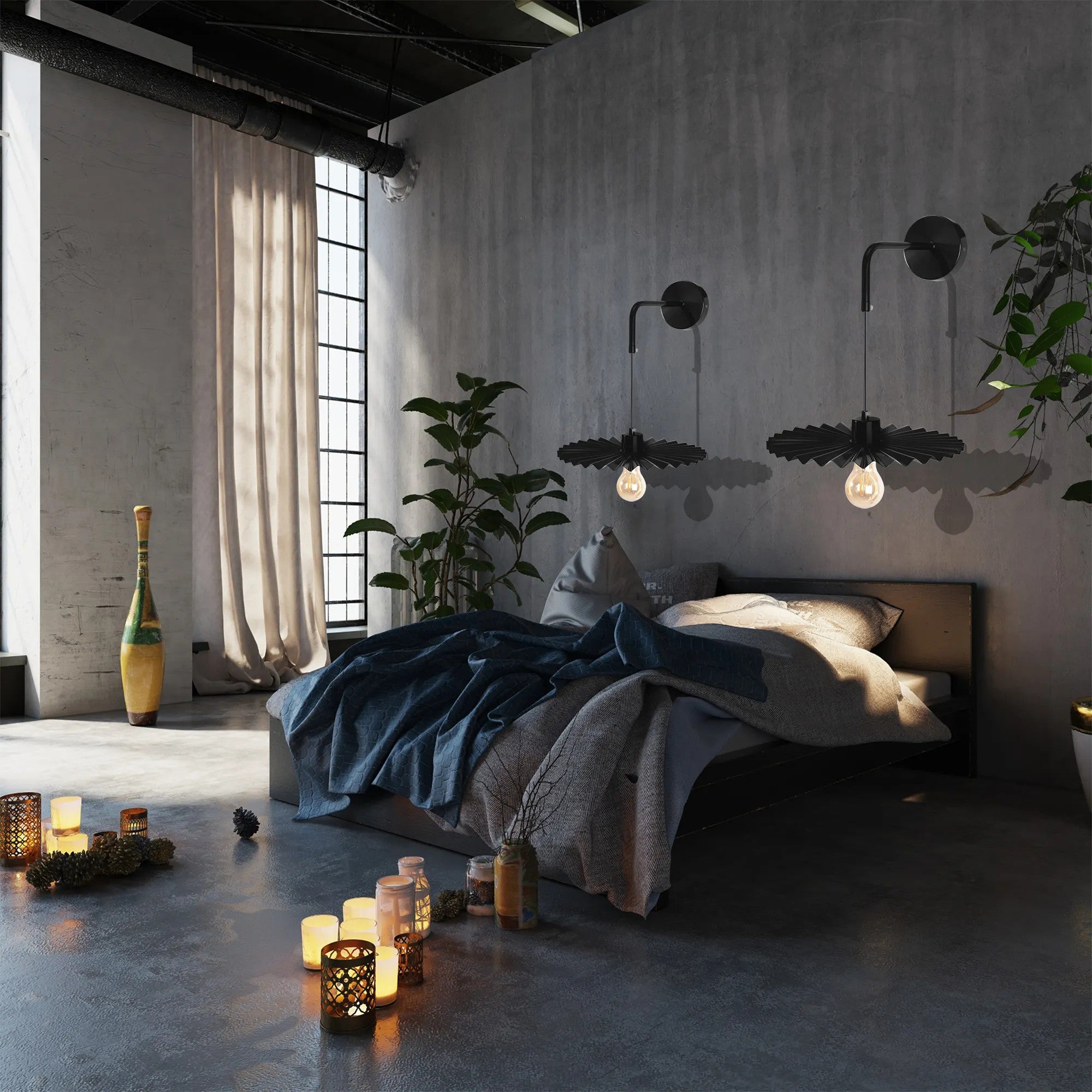 LAMPA ŚCIENNA KINKIET APP1355-1W Czarny 30 Cm 2