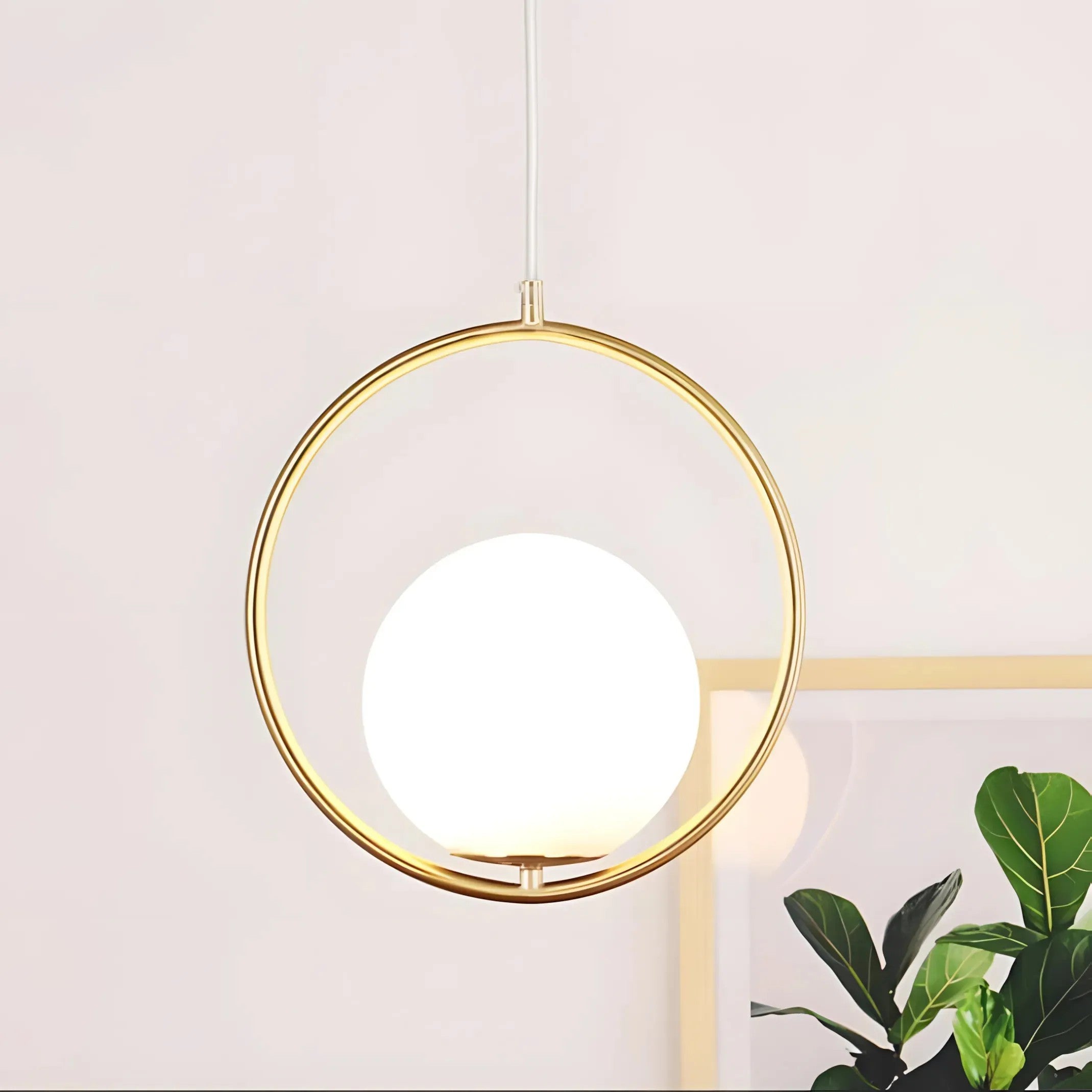 Lampa Sufitowa Wisząca Szklana Kula G109-1W Złota 2