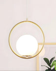 Lampa Sufitowa Wisząca Szklana Kula G109-1W Złota 2