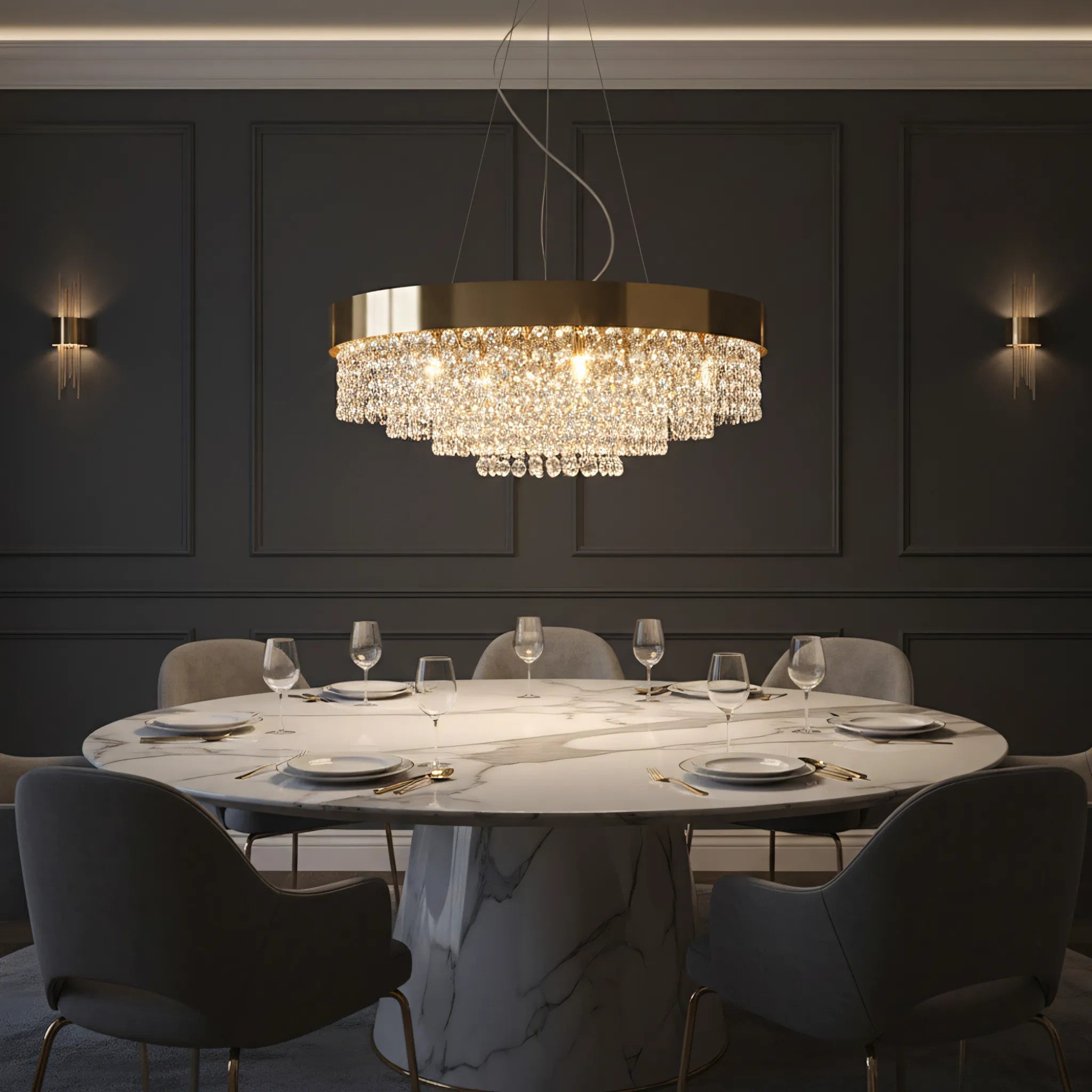Lampa Sufitowa Wisząca APP1787-16CP 60 Cm Złota 2