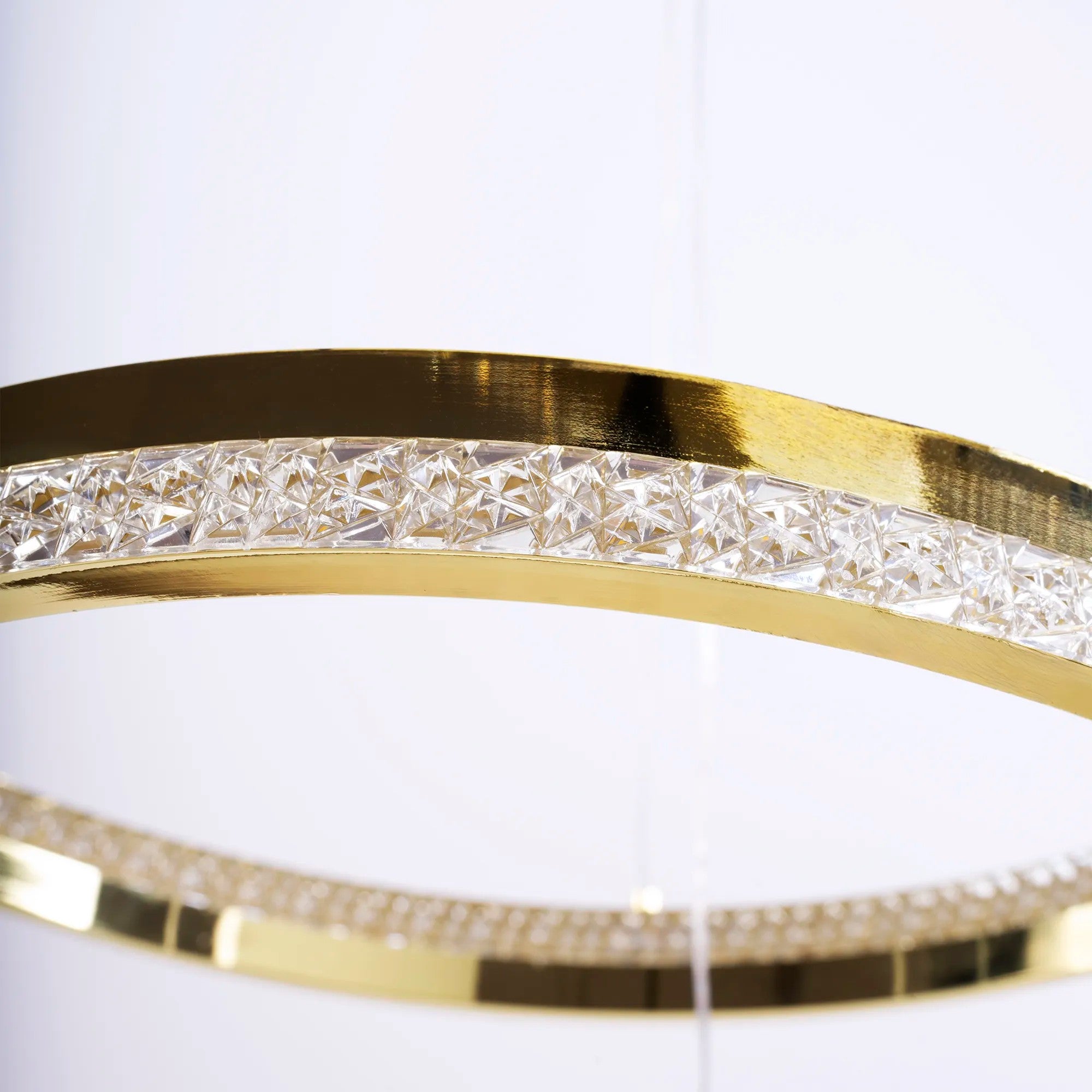 LAMPA WISZĄCA SUFITOWA LED KRYSZTAŁOWA LHJ043-CP2 ZŁOTA 2