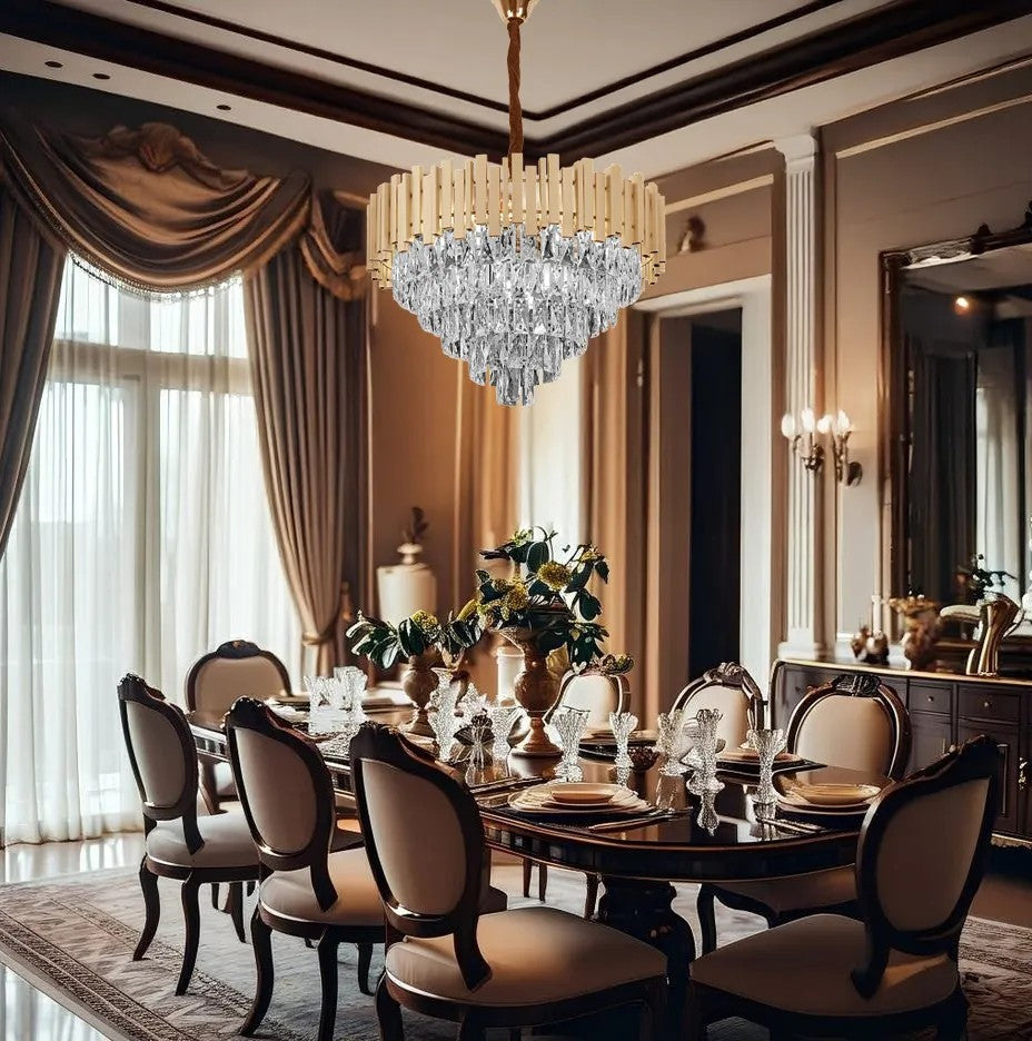 Lampa Wisząca Z Kryształami G050-CP 50CM GOLD 2