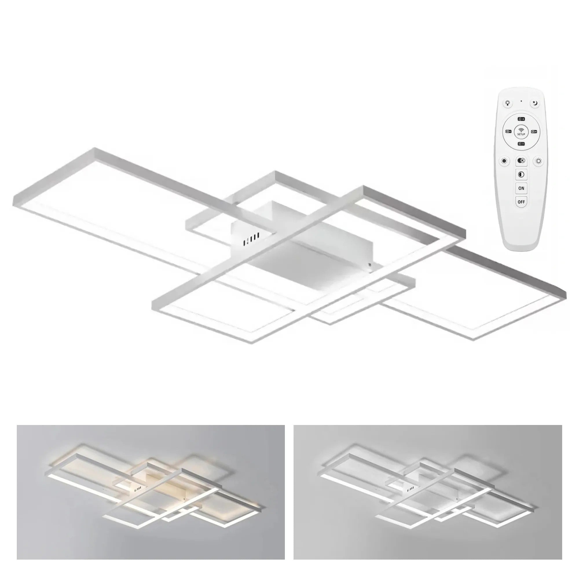 Lampa Sufitowa Nowoczesna LED + PILOT APP660 Biała 2